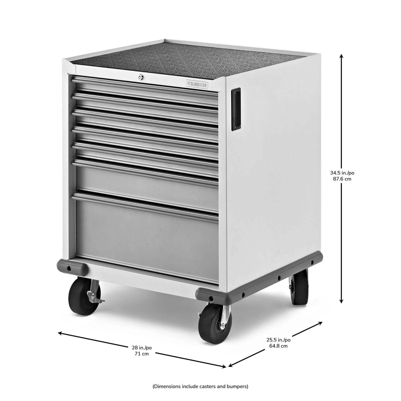 Gabinete de Garaje Autosoportante de Acero en Gris Premier Wall GearBox Gladiator de 28 pulgadas de ancho x 34.5 pulgadas de alto x 25.5 pulgadas de profundidad