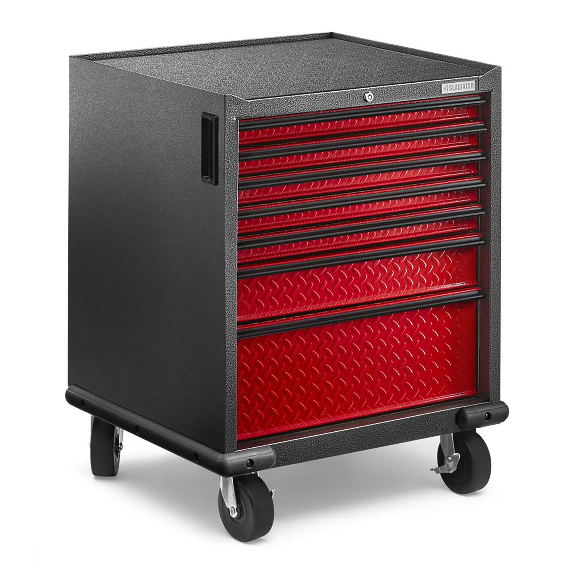 Gabinete de garaje independiente de acero en rojo Gladiator Premier Wall GearBox de 28 pulgadas de ancho x 34.5 pulgadas de alto x 25.5 pulgadas de profundidad