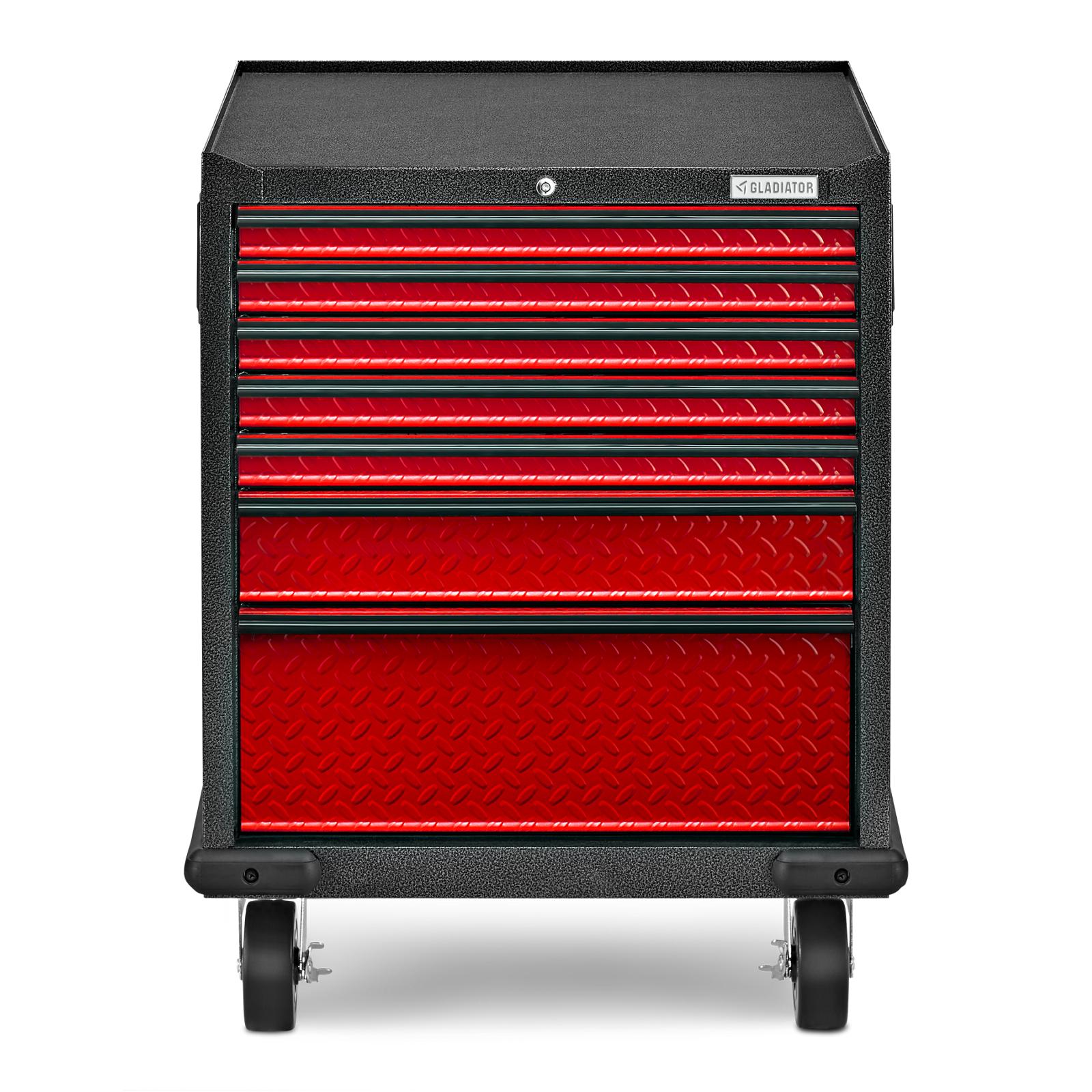 Gabinete de garaje independiente de acero en rojo Gladiator Premier Wall GearBox de 28 pulgadas de ancho x 34.5 pulgadas de alto x 25.5 pulgadas de profundidad