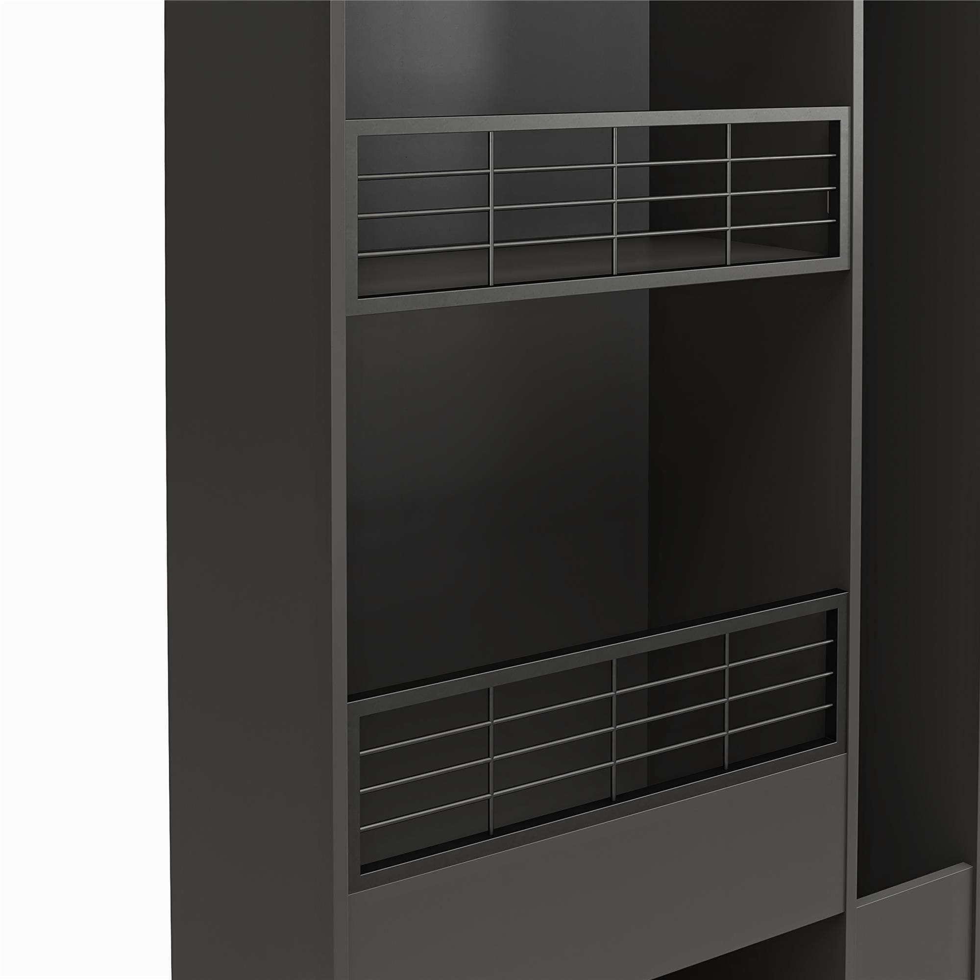 Gabinete de almacenamiento de utilidad independiente Graphite de aglomerado Ameriwood Home Amplus 35.67 pulgadas de ancho x 76.65 pulgadas de alto DE53529
