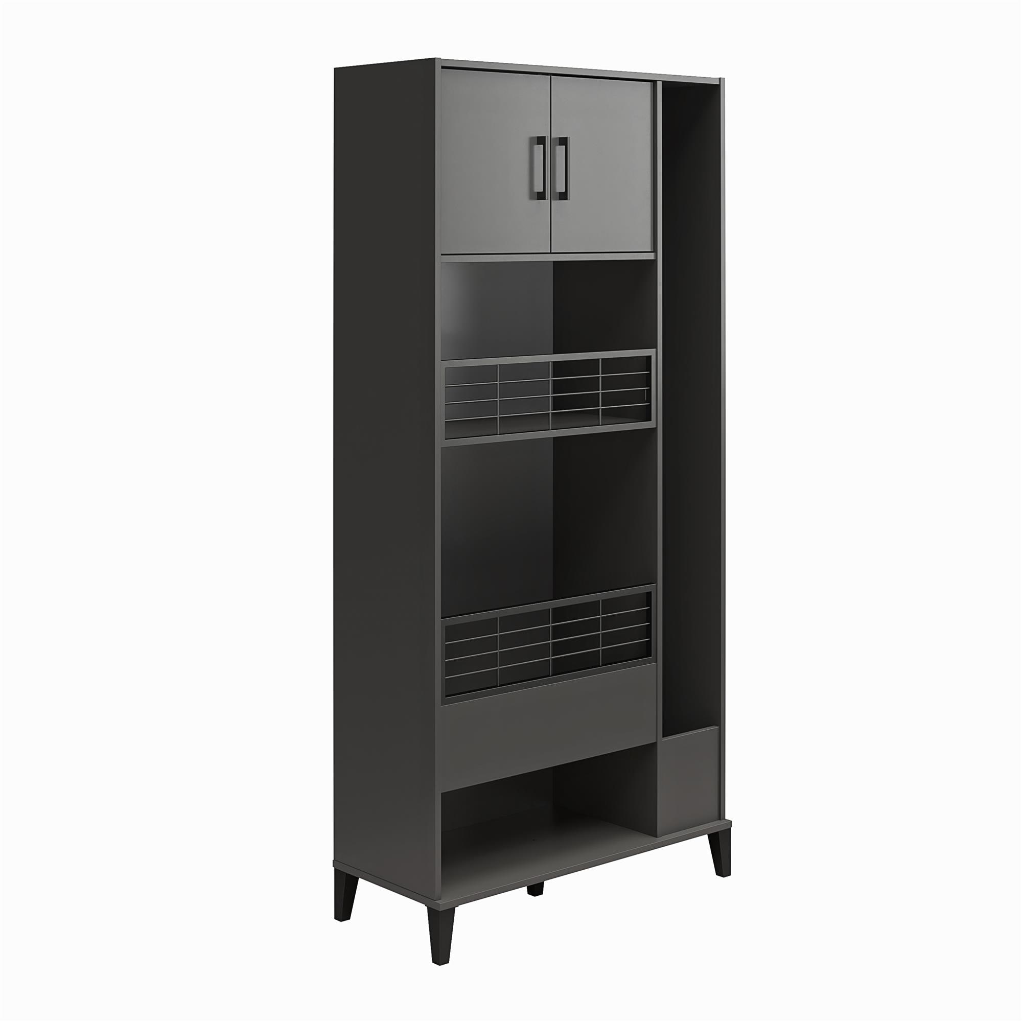 Gabinete de almacenamiento de utilidad independiente Graphite de aglomerado Ameriwood Home Amplus 35.67 pulgadas de ancho x 76.65 pulgadas de alto DE53529