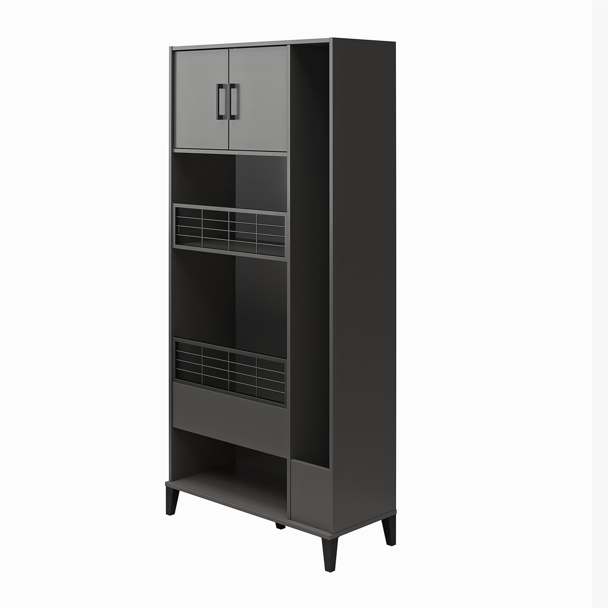 Gabinete de almacenamiento de utilidad independiente Graphite de aglomerado Ameriwood Home Amplus 35.67 pulgadas de ancho x 76.65 pulgadas de alto DE53529