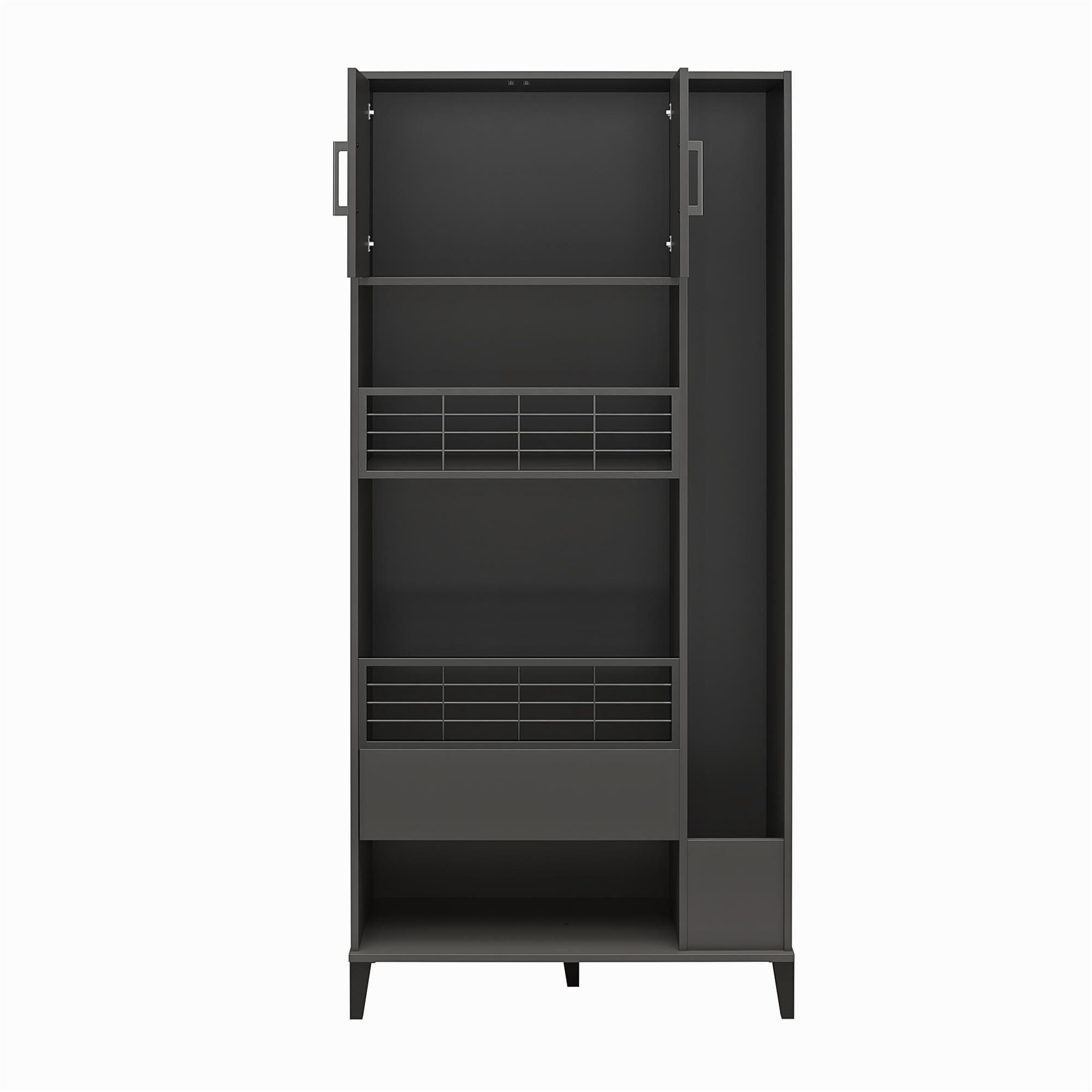 Gabinete de almacenamiento de utilidad independiente Graphite de aglomerado Ameriwood Home Amplus 35.67 pulgadas de ancho x 76.65 pulgadas de alto DE53529