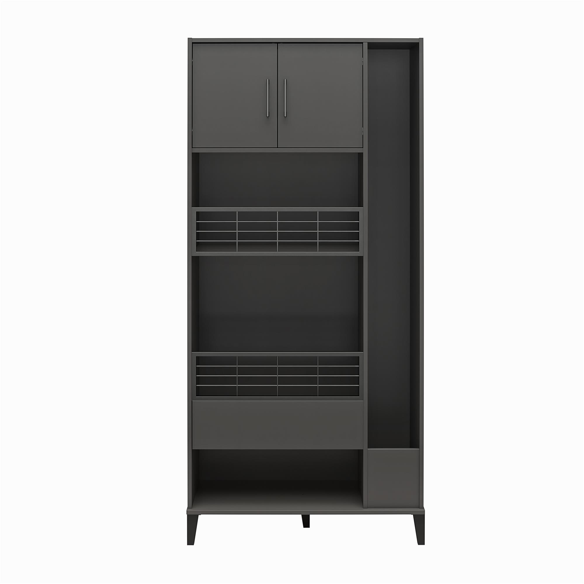 Gabinete de almacenamiento de utilidad independiente Graphite de aglomerado Ameriwood Home Amplus 35.67 pulgadas de ancho x 76.65 pulgadas de alto DE53529