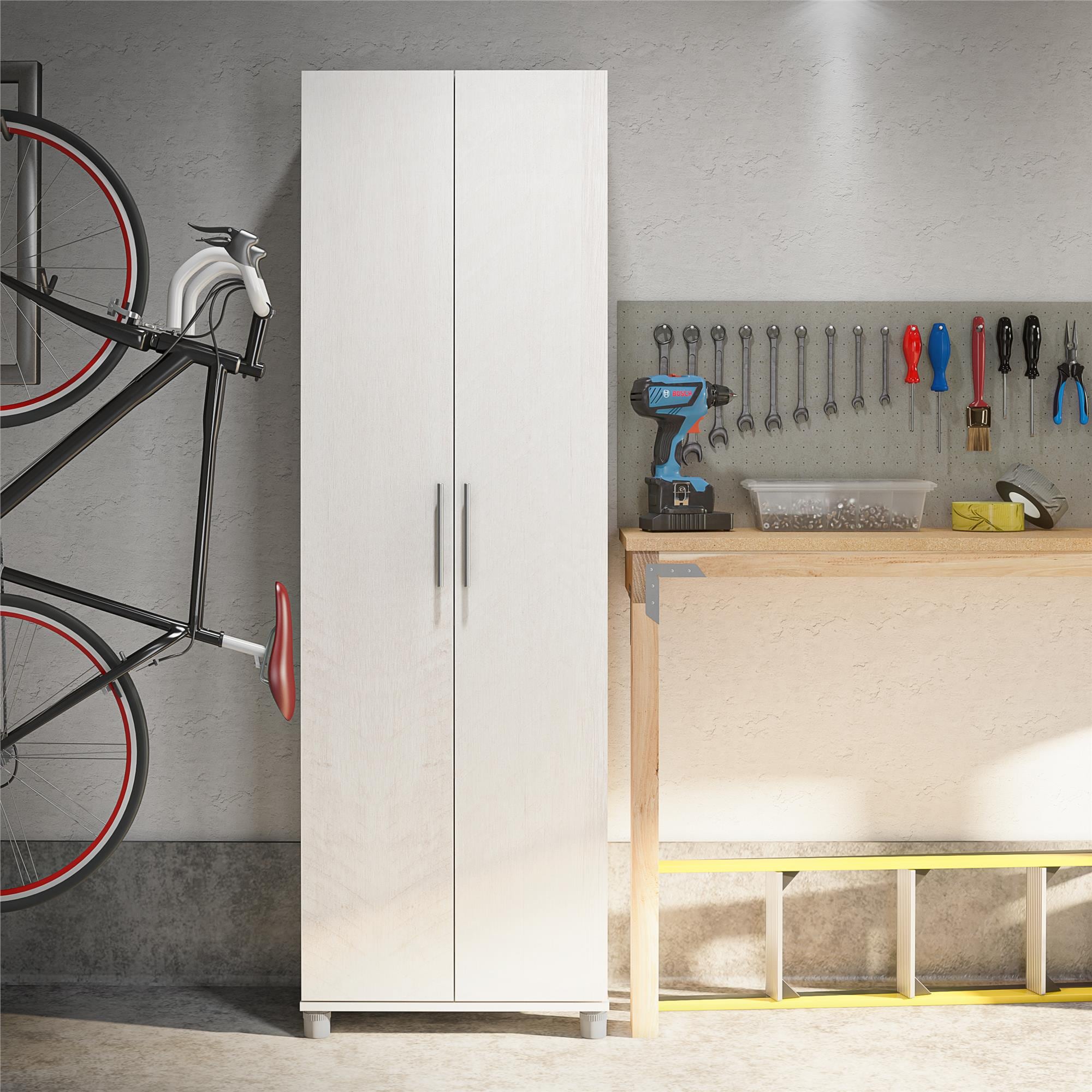 Gabinete de almacenamiento de utilidad independiente de roble magnolio de material compuesto de madera Systembuild Evolution Camberly de 23.68 pulgadas de ancho x 74.32 pulgadas de alto 2579341COM