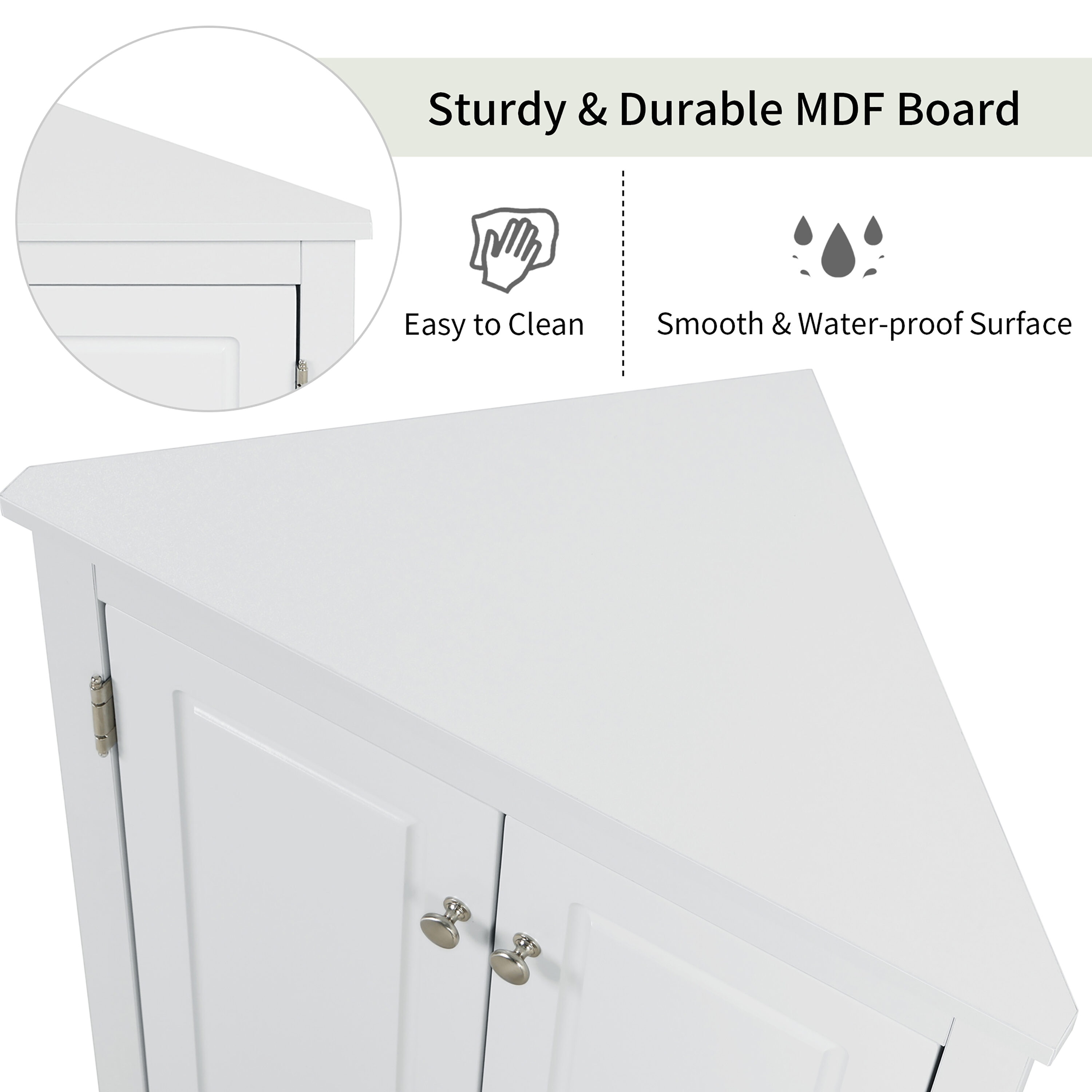 Gabinete de almacenamiento utilitario montado en la pared de composite de madera blanco ModernLuxe de 17.2 pulgadas de ancho x 31.5 pulgadas de alto L-WF291467AAK