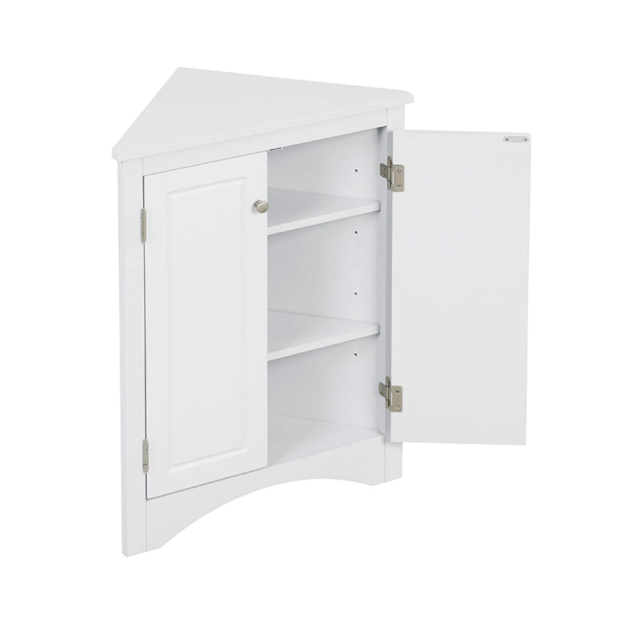 Gabinete de almacenamiento utilitario montado en la pared de composite de madera blanco ModernLuxe de 17.2 pulgadas de ancho x 31.5 pulgadas de alto L-WF291467AAK