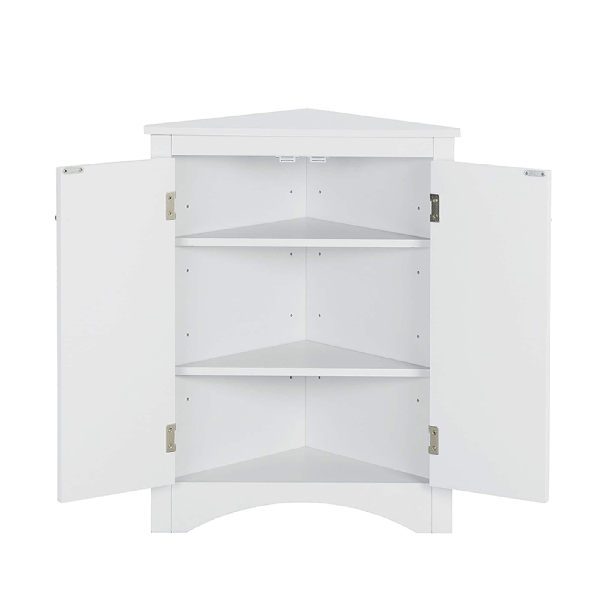 Gabinete de almacenamiento utilitario montado en la pared de composite de madera blanco ModernLuxe de 17.2 pulgadas de ancho x 31.5 pulgadas de alto L-WF291467AAK