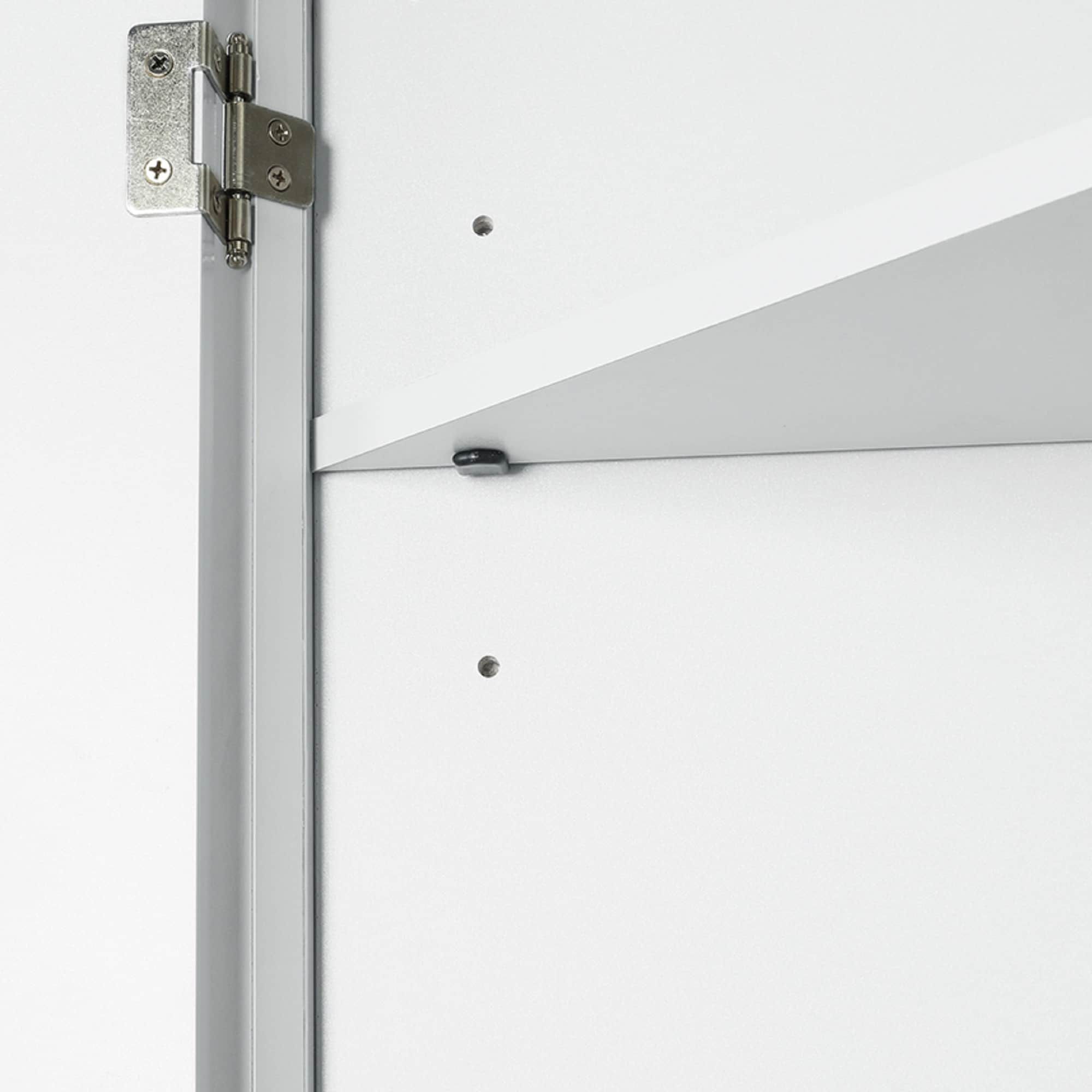 Gabinete de almacenamiento utilitario montado en la pared de composite de madera blanco ModernLuxe de 17.2 pulgadas de ancho x 31.5 pulgadas de alto L-WF291467AAK