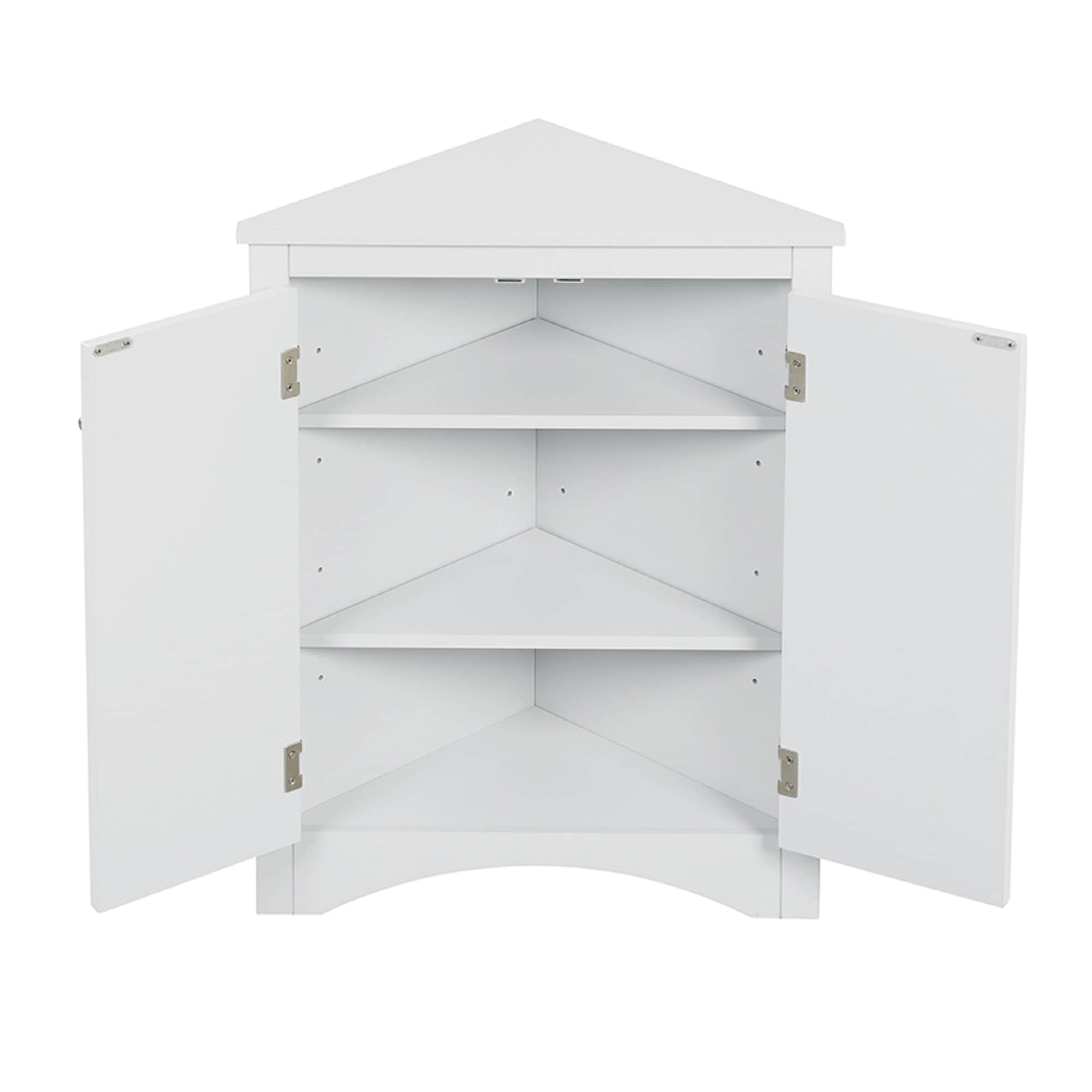 Gabinete de almacenamiento utilitario montado en la pared de composite de madera blanco ModernLuxe de 17.2 pulgadas de ancho x 31.5 pulgadas de alto L-WF291467AAK