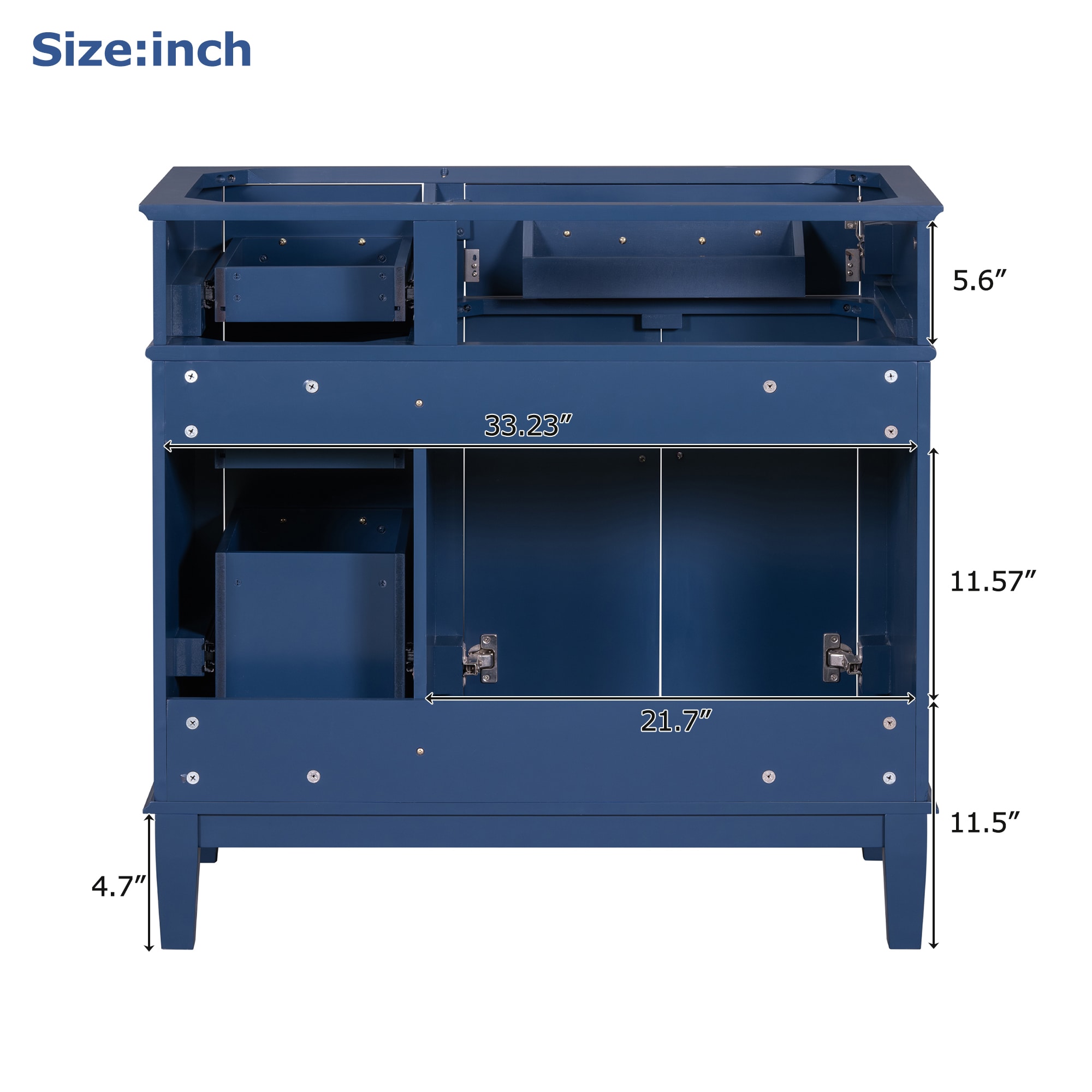 Gabinete de almacenamiento utilitario independiente de madera azul ZAKLOOP de 35.4 pulgadas de ancho x 34 pulgadas de alto XU661S00082