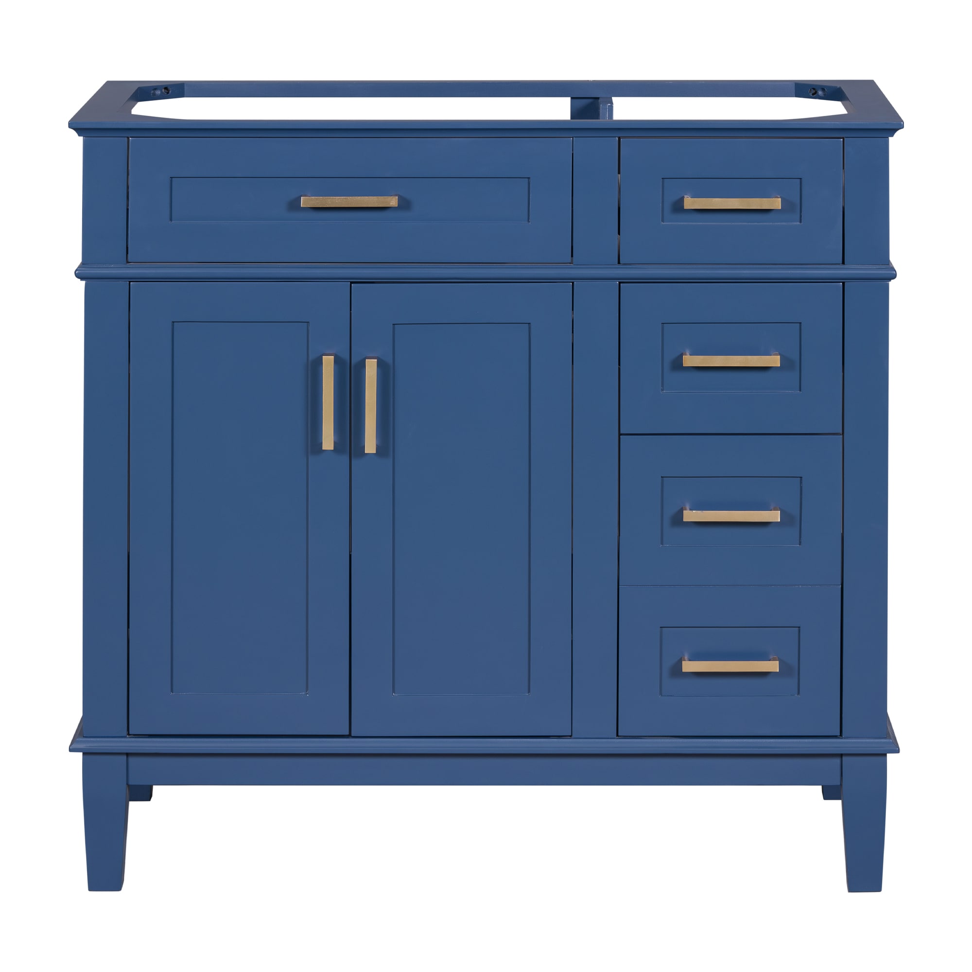 Gabinete de almacenamiento utilitario independiente de madera azul ZAKLOOP de 35.4 pulgadas de ancho x 34 pulgadas de alto XU661S00082