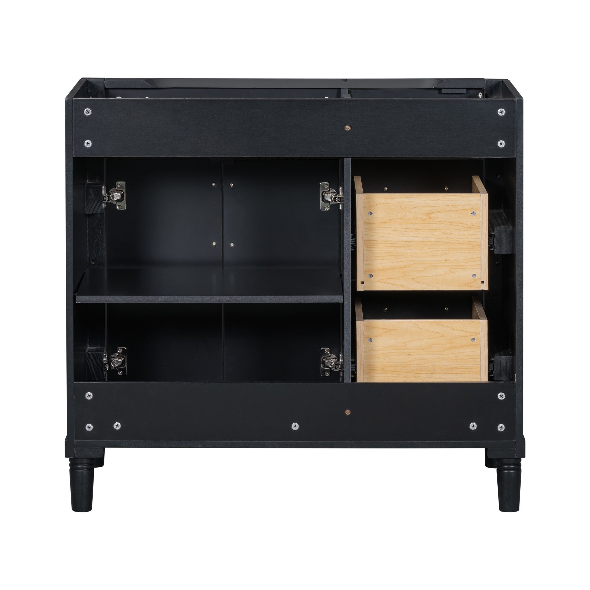 Gabinete de almacenamiento de utilidad independiente de madera compuesta negra ZAKLOOP de 17.87 pulgadas de ancho x 33.03 pulgadas de alto WU661S00048