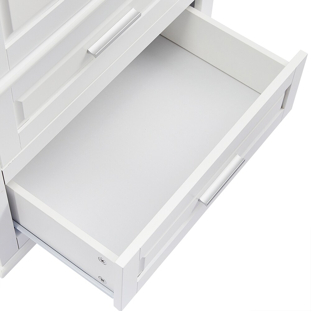 Gabinete de almacenamiento de utilidad blanco de 15.7 pulgadas de ancho x 70 pulgadas de alto montado en la pared de compuesto de madera ModernLuxe L-WF299282AAK