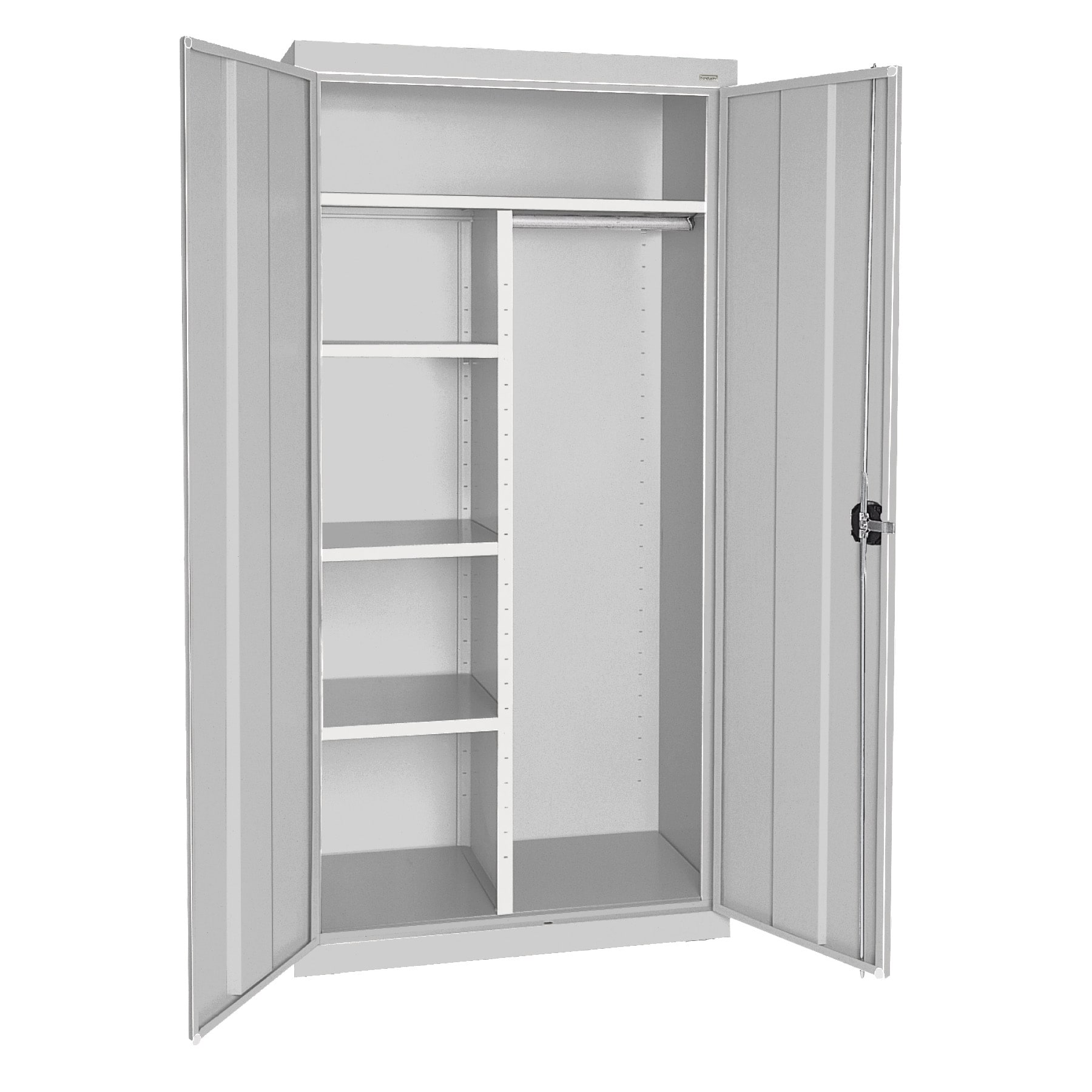 Gabinete de garaje de acero independiente en gris de 36 pulgadas de ancho x 72 pulgadas de alto x 18 pulgadas de profundidad Sandusky EACR361872-05