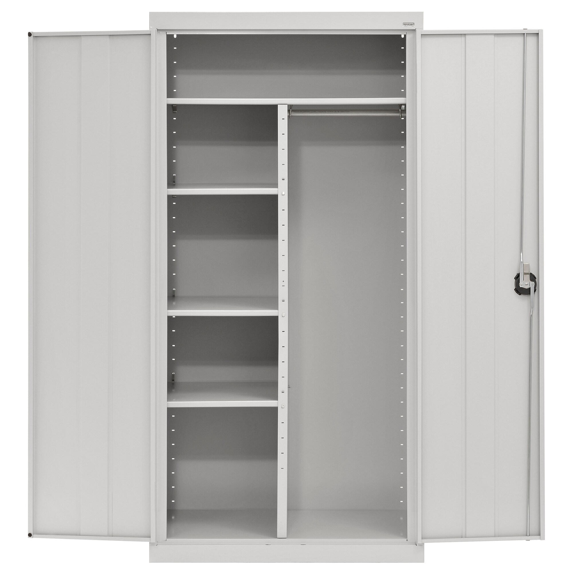 Gabinete de garaje de acero independiente en gris de 36 pulgadas de ancho x 72 pulgadas de alto x 18 pulgadas de profundidad Sandusky EACR361872-05