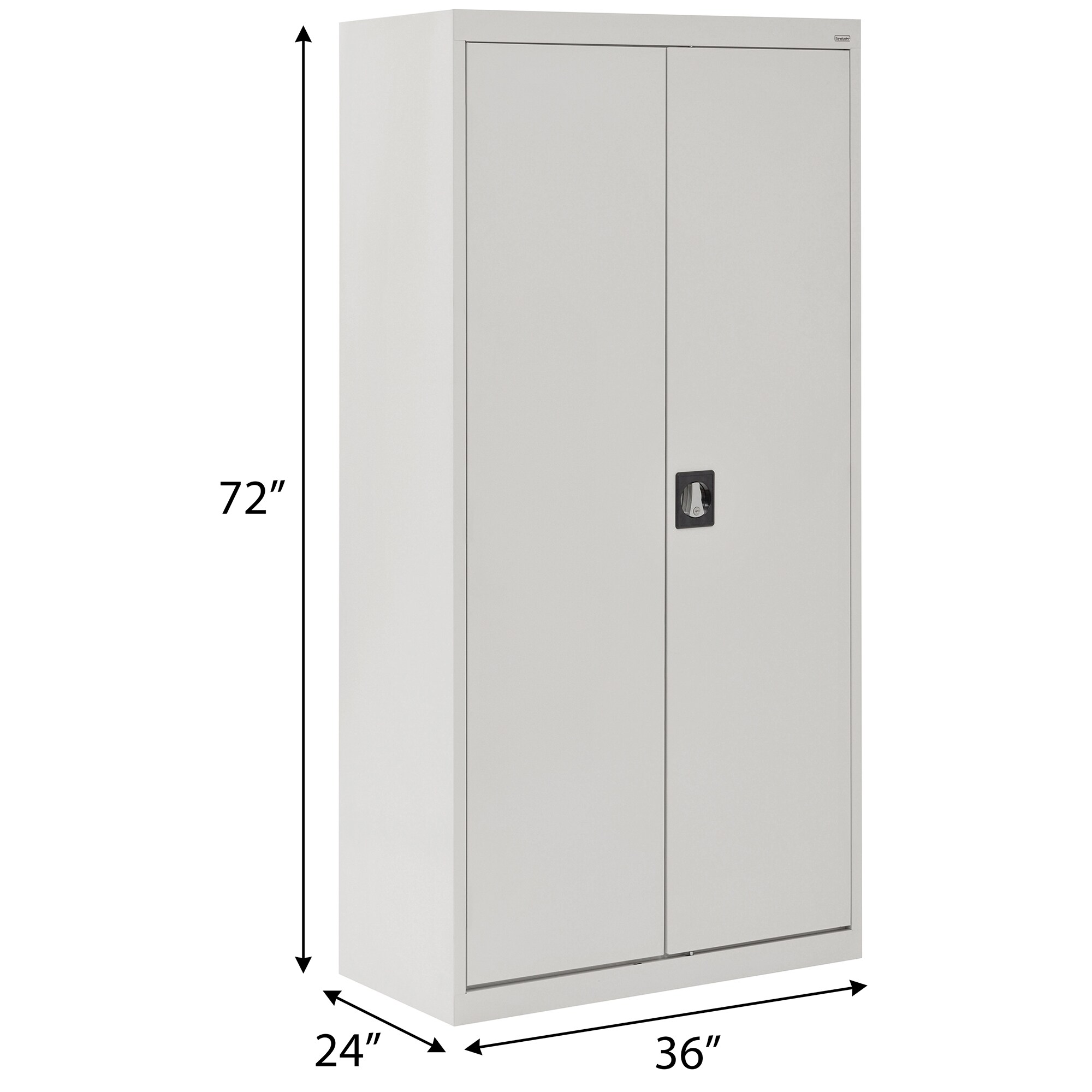 Gabinete de garaje de acero independiente en gris de 36 pulgadas de ancho x 72 pulgadas de alto x 18 pulgadas de profundidad Sandusky EACR361872-05