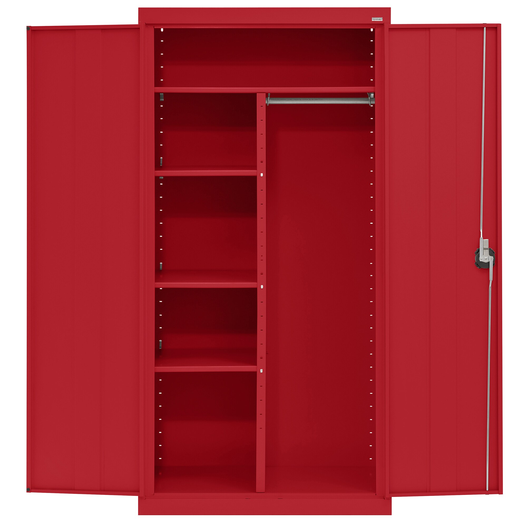 Gabinete de garaje independiente de acero en rojo de 36 pulgadas de ancho x 72 pulgadas de alto x 18 pulgadas de profundidad de Sandusky EACR361872-01