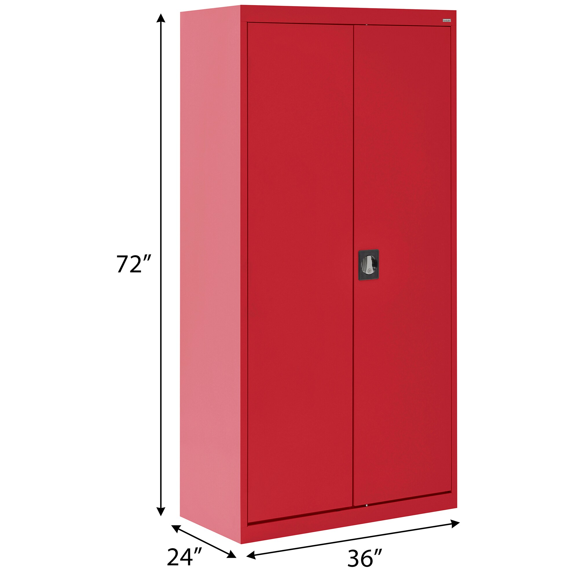 Gabinete de garaje independiente de acero en rojo de 36 pulgadas de ancho x 72 pulgadas de alto x 18 pulgadas de profundidad de Sandusky EACR361872-01