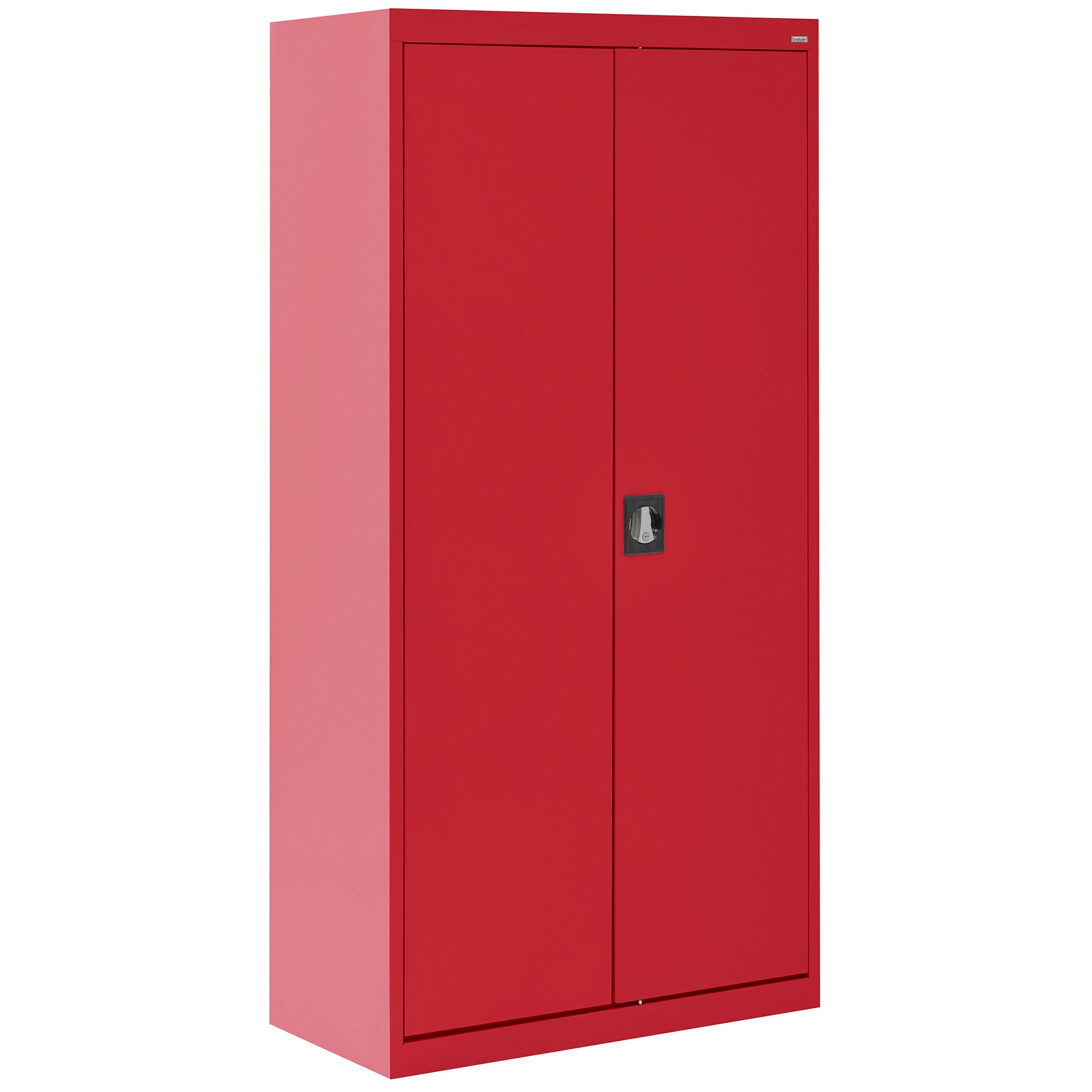 Gabinete de garaje independiente de acero en rojo de 36 pulgadas de ancho x 72 pulgadas de alto x 18 pulgadas de profundidad de Sandusky EACR361872-01
