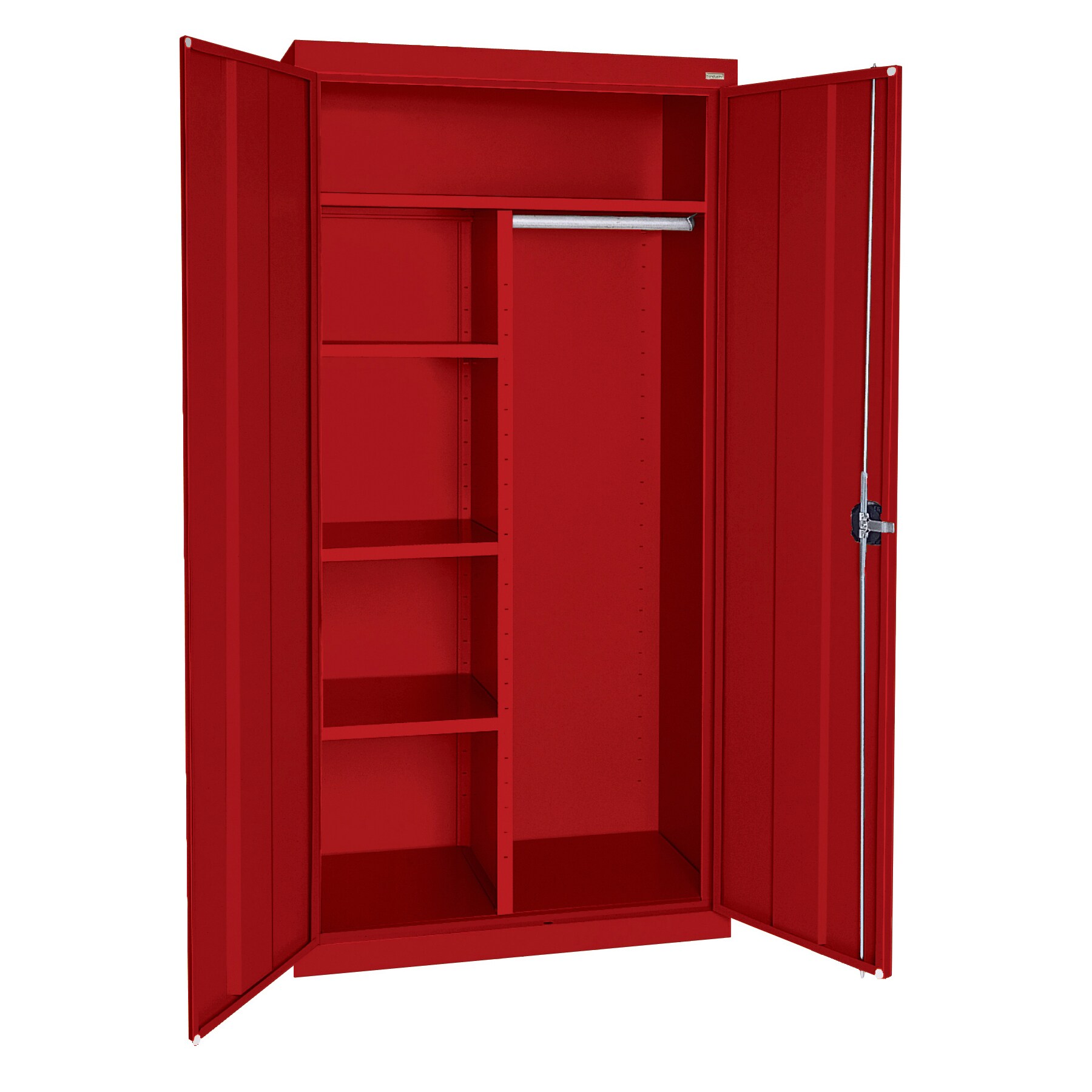 Gabinete de garaje independiente de acero en rojo de 36 pulgadas de ancho x 72 pulgadas de alto x 18 pulgadas de profundidad de Sandusky EACR361872-01