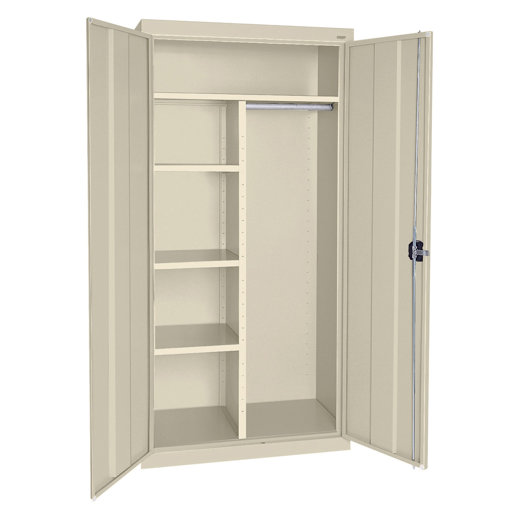 Gabinete de garaje de acero independiente en color marrón/beige de 36 pulgadas de ancho x 72 pulgadas de alto x 18 pulgadas de profundidad de Sandusky EACR361872-07