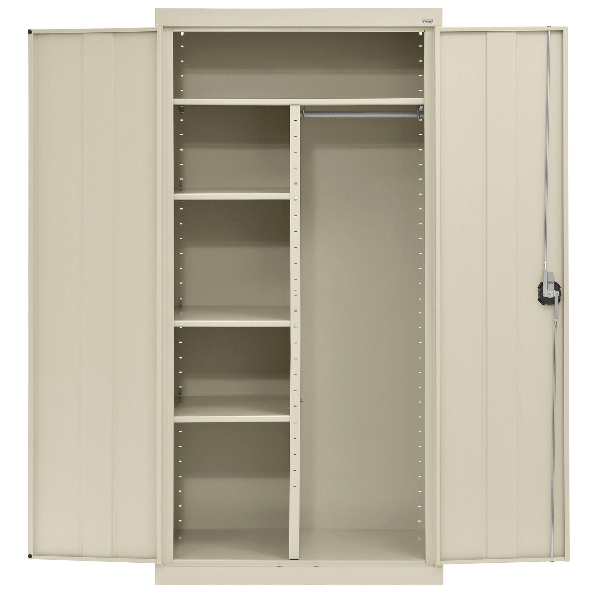 Gabinete de garaje de acero independiente en color marrón/beige de 36 pulgadas de ancho x 72 pulgadas de alto x 18 pulgadas de profundidad de Sandusky EACR361872-07