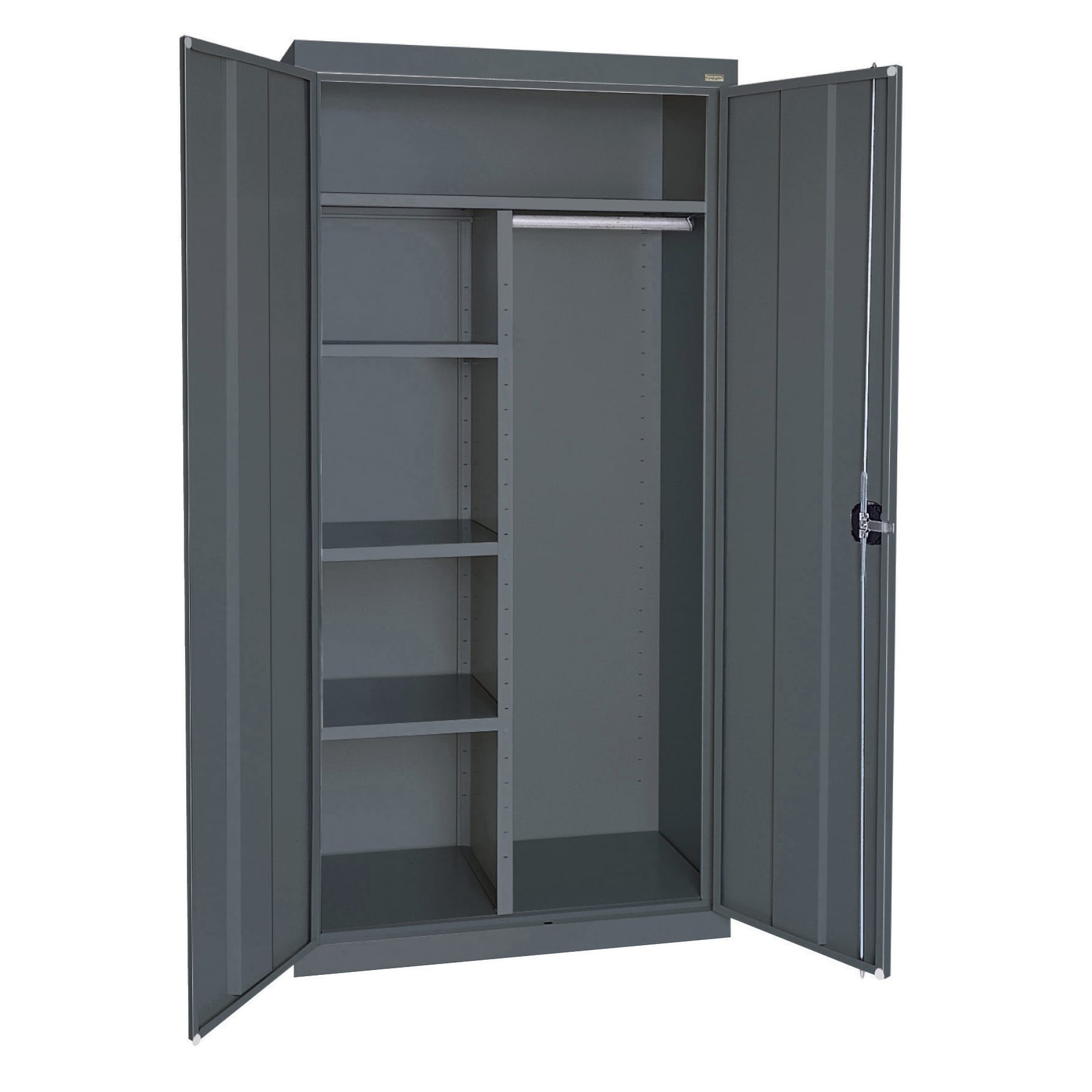 Gabinete de garaje independiente de acero en gris de 36 pulgadas de ancho x 72 pulgadas de alto x 18 pulgadas de profundidad Sandusky EACR361872-02