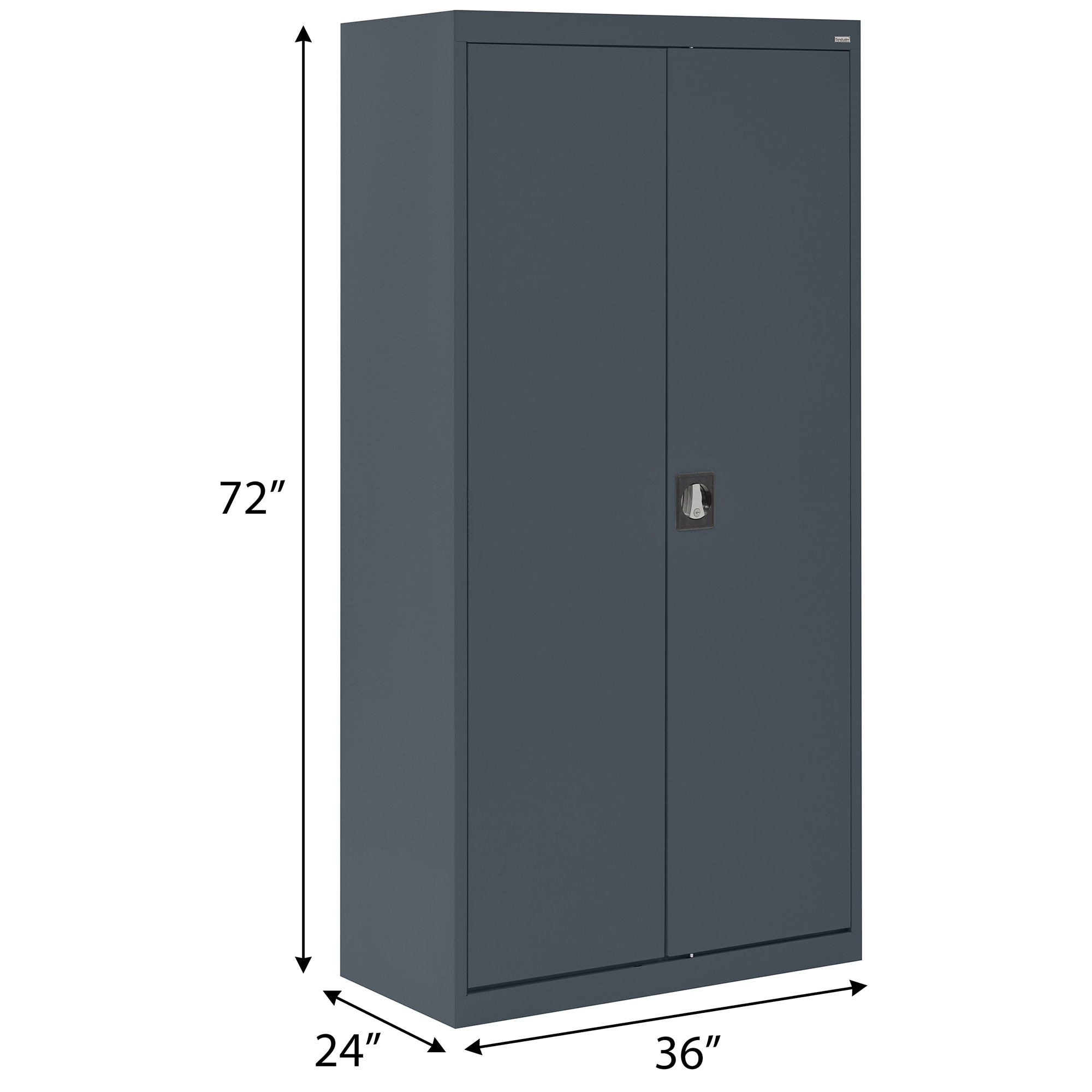 Gabinete de garaje independiente de acero en gris de 36 pulgadas de ancho x 72 pulgadas de alto x 18 pulgadas de profundidad Sandusky EACR361872-02
