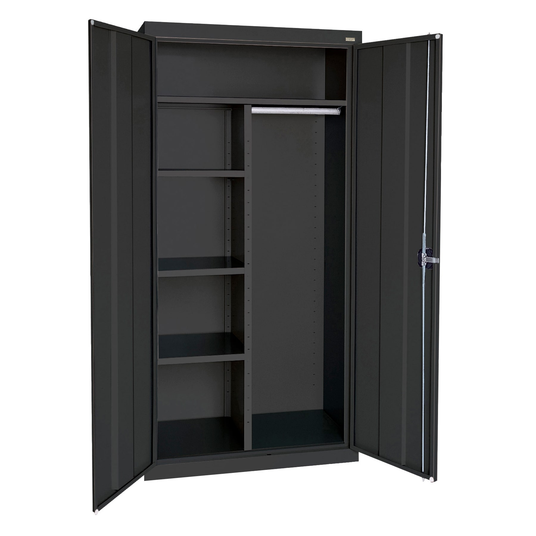 Gabinete de Garage de Acero Independiente Sandusky de 36 pulgadas de ancho x 72 pulgadas de alto x 18 pulgadas de profundidad en color negro EACR361872-09