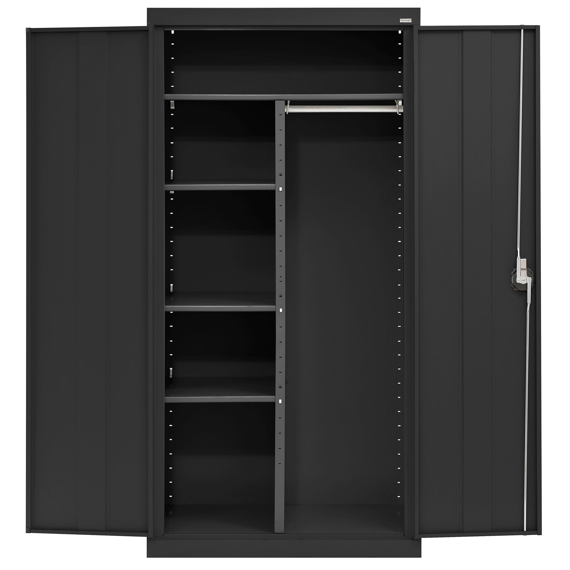 Gabinete de Garage de Acero Independiente Sandusky de 36 pulgadas de ancho x 72 pulgadas de alto x 18 pulgadas de profundidad en color negro EACR361872-09