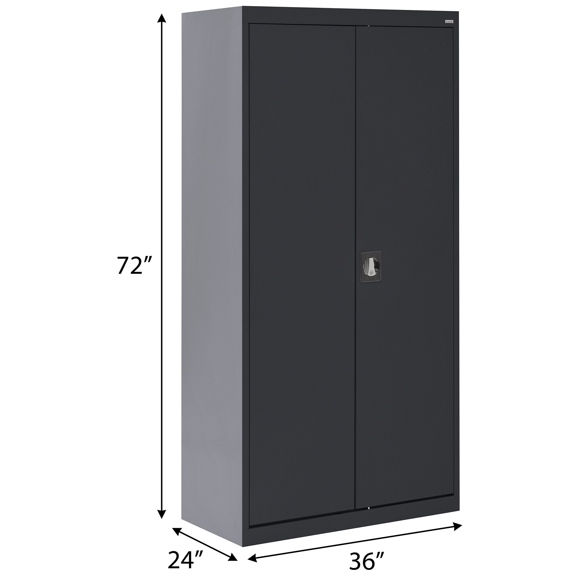 Gabinete de Garage de Acero Independiente Sandusky de 36 pulgadas de ancho x 72 pulgadas de alto x 18 pulgadas de profundidad en color negro EACR361872-09