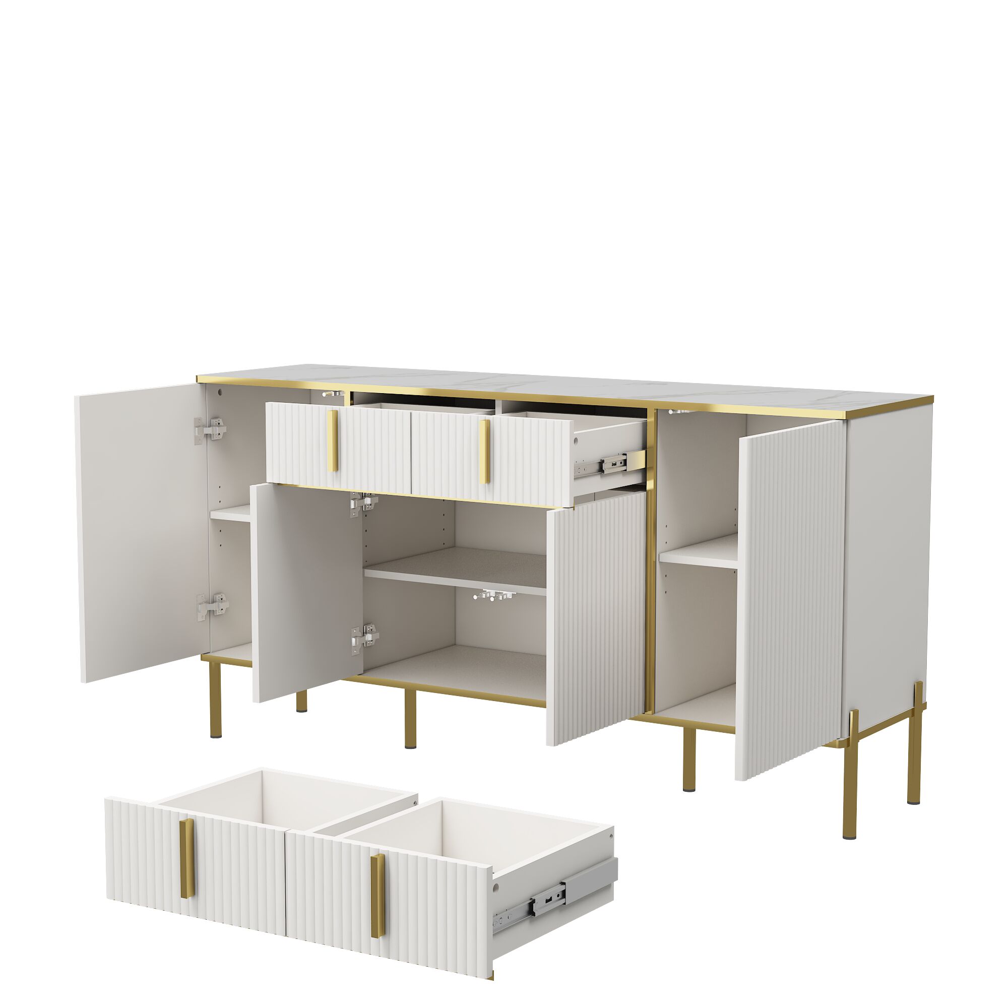 Gabinete de almacenamiento utilitario independiente blanco de MDF de 15.75 pulgadas de ancho x 31.5 pulgadas de alto ZAKLOOP WU1396P178075