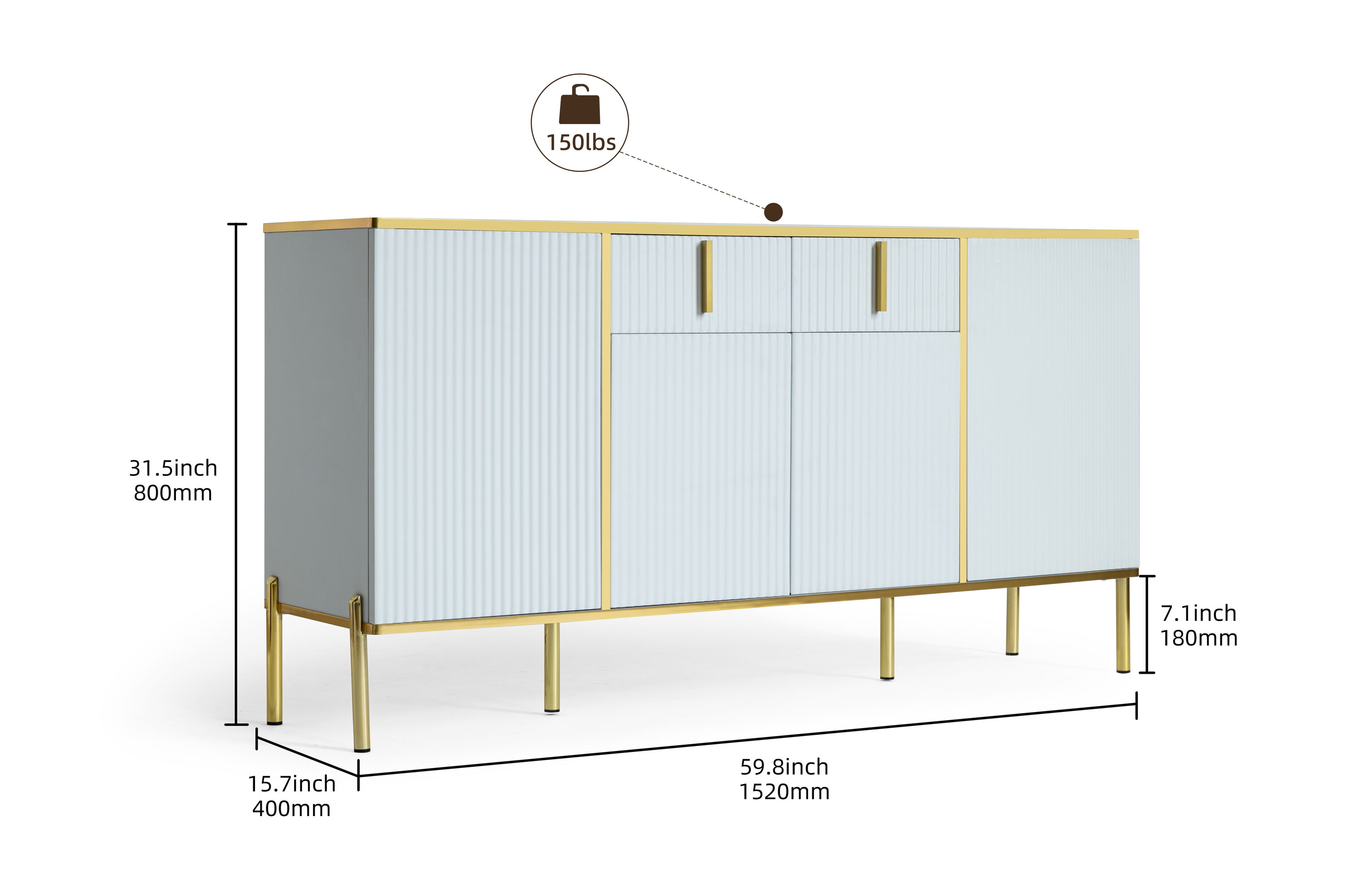 Gabinete de almacenamiento utilitario independiente blanco de MDF de 15.75 pulgadas de ancho x 31.5 pulgadas de alto ZAKLOOP WU1396P178075