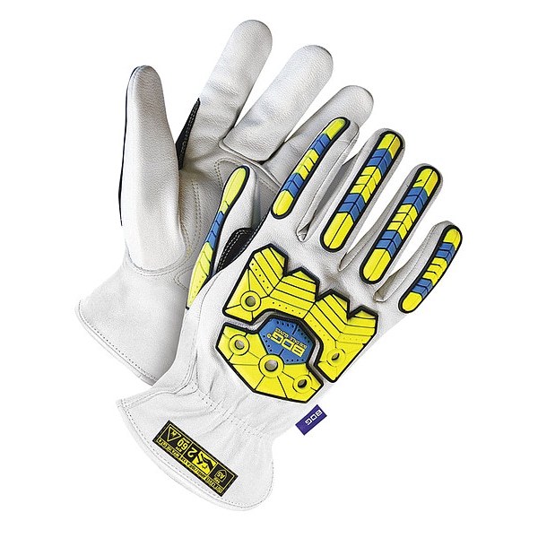 Guantes de piel Bdg, Nivel de corte A5, Blanco/Blanco, XS - 20-1-10697-XS