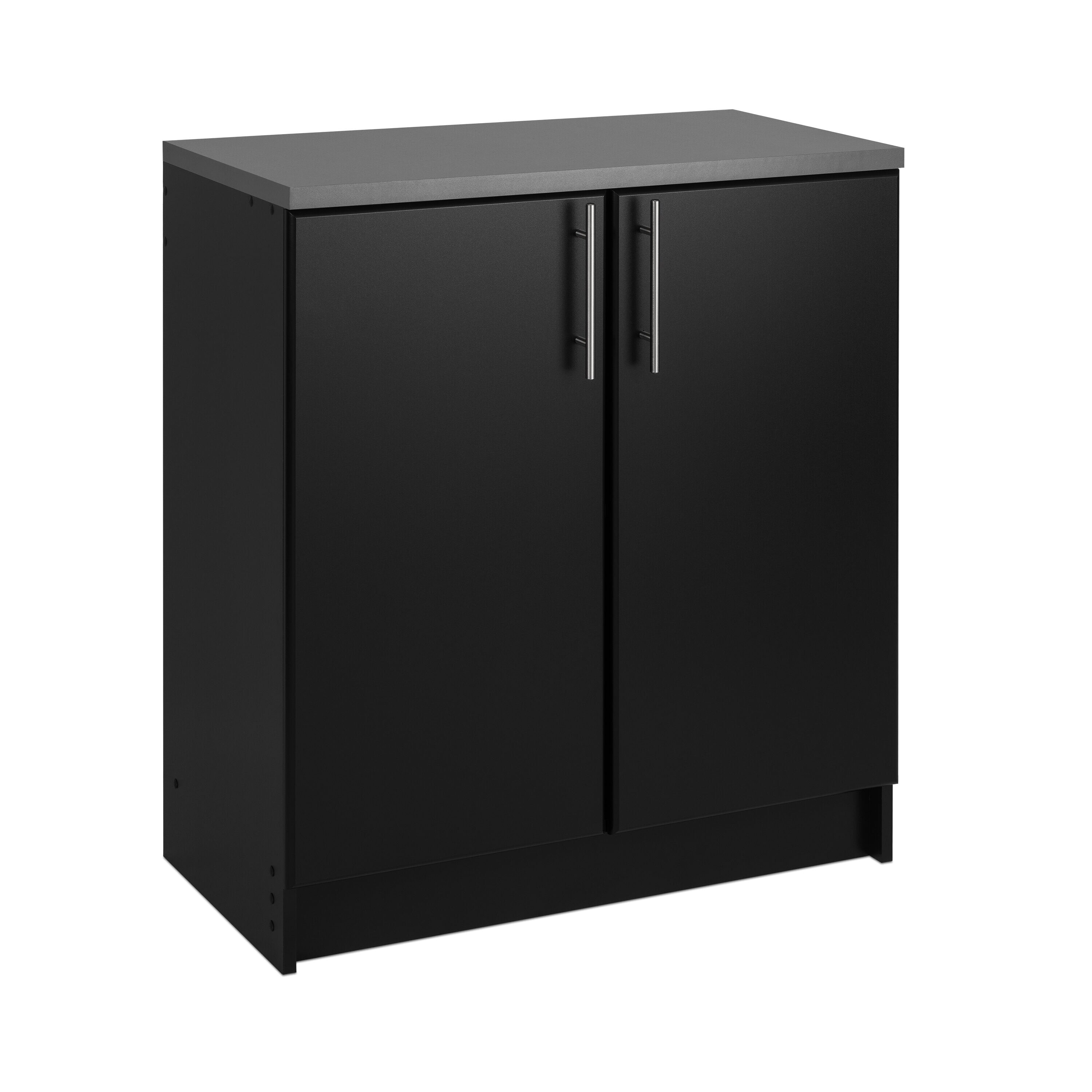 Gabinete de almacenamiento utilitario negro de madera compuesta independiente Prepac Elite de 96 pulgadas de ancho x 89 pulgadas de alto BRSX-1018-6M