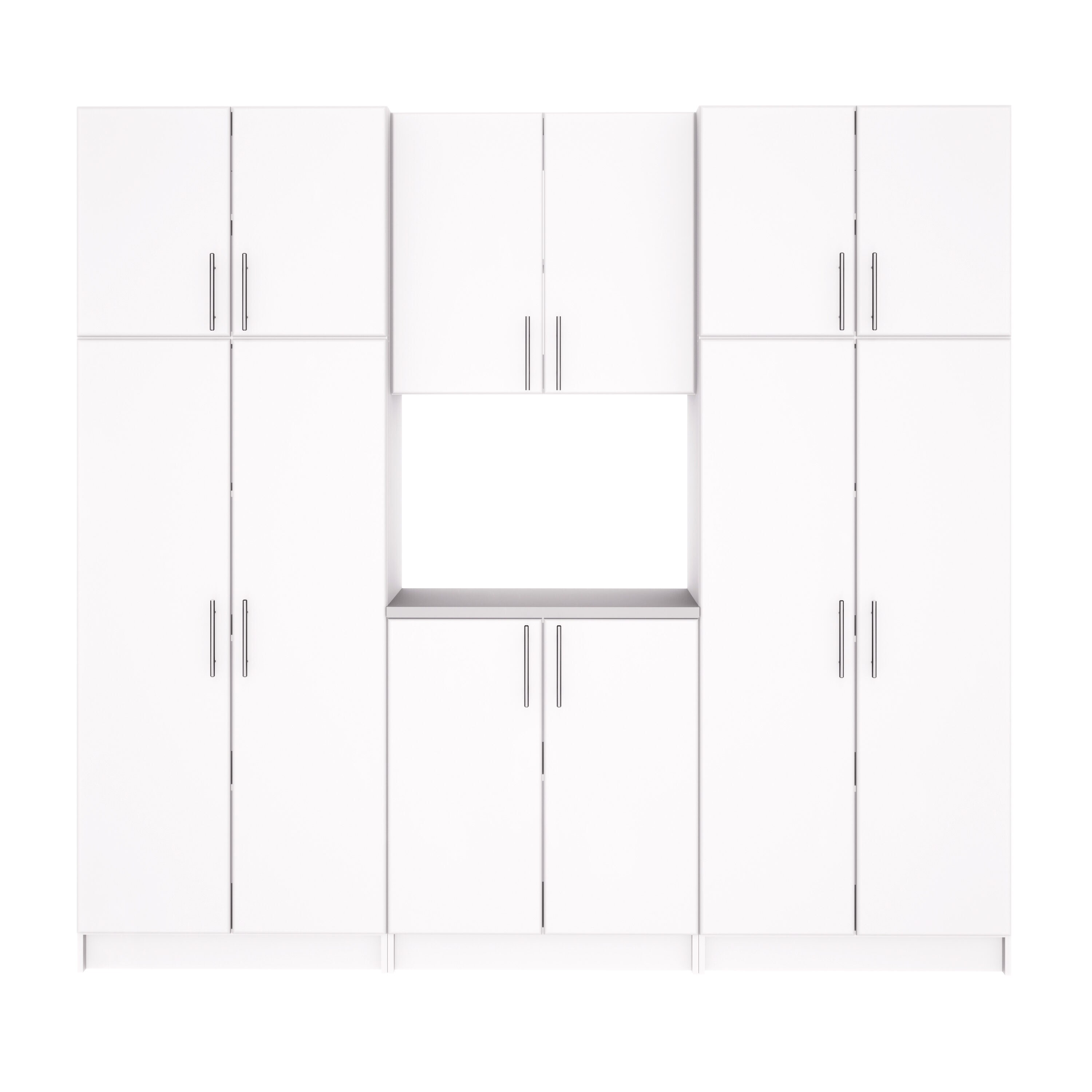 Gabinete de almacenamiento blanco de utilidad independiente de madera compuesta Elite Prepac de 96 pulgadas de ancho x 89 pulgadas de alto WRSX-1018-6M
