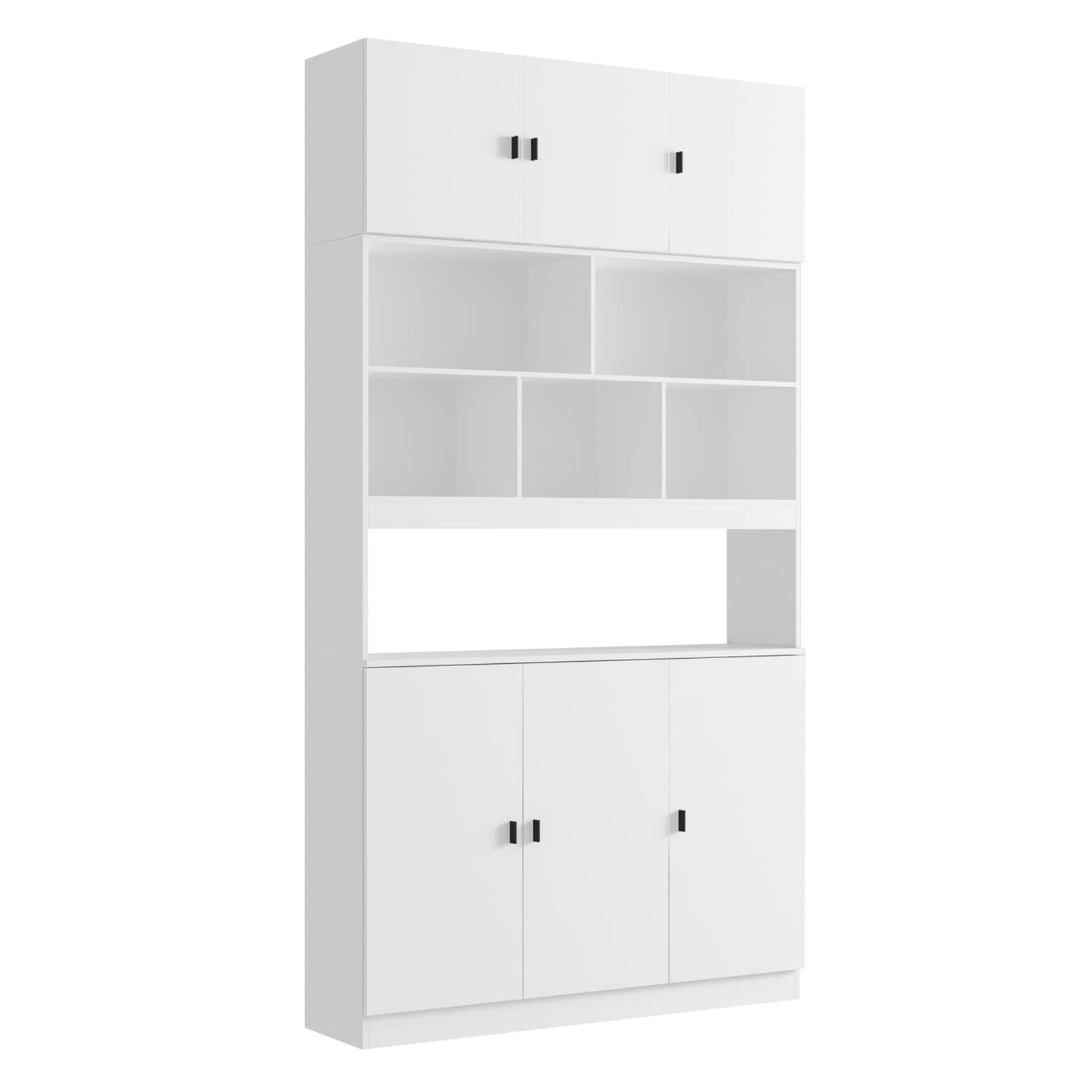 Gabinete de Almacenamiento de Utilidad Independiente Blanco de MDF FUFU&GAGA 47.2 Pulgadas de Ancho x 87.8 Pulgadas de Alto KF210161+163