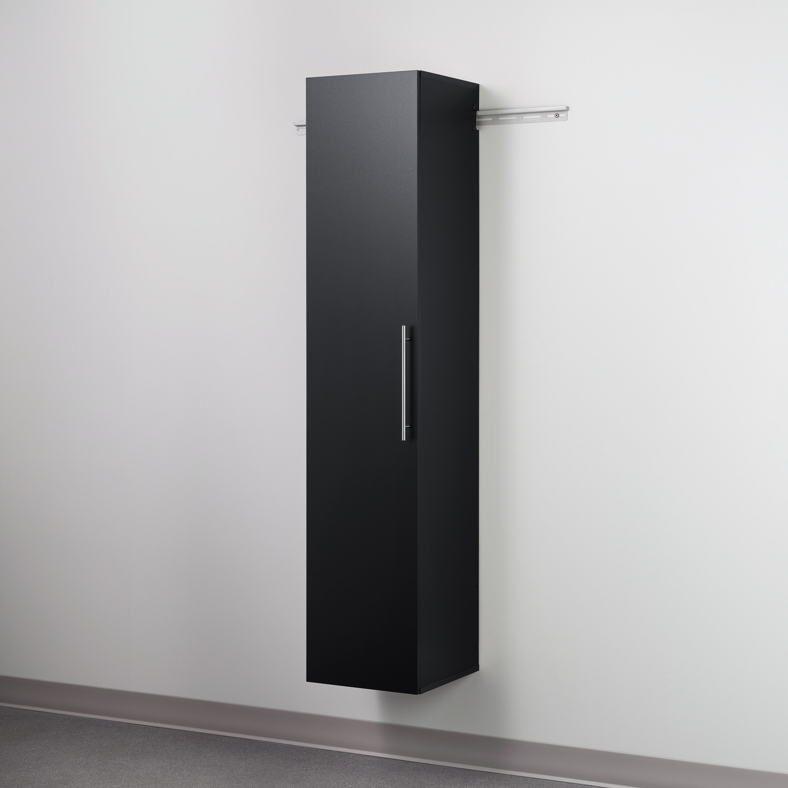 Sistema de almacenamiento para garaje HangUps Prepac de madera compuesta negra de 3 gabinetes, 75 pulgadas de ancho x 72 pulgadas de alto x 16 pulgadas de profundidad BRGW-0718-3M