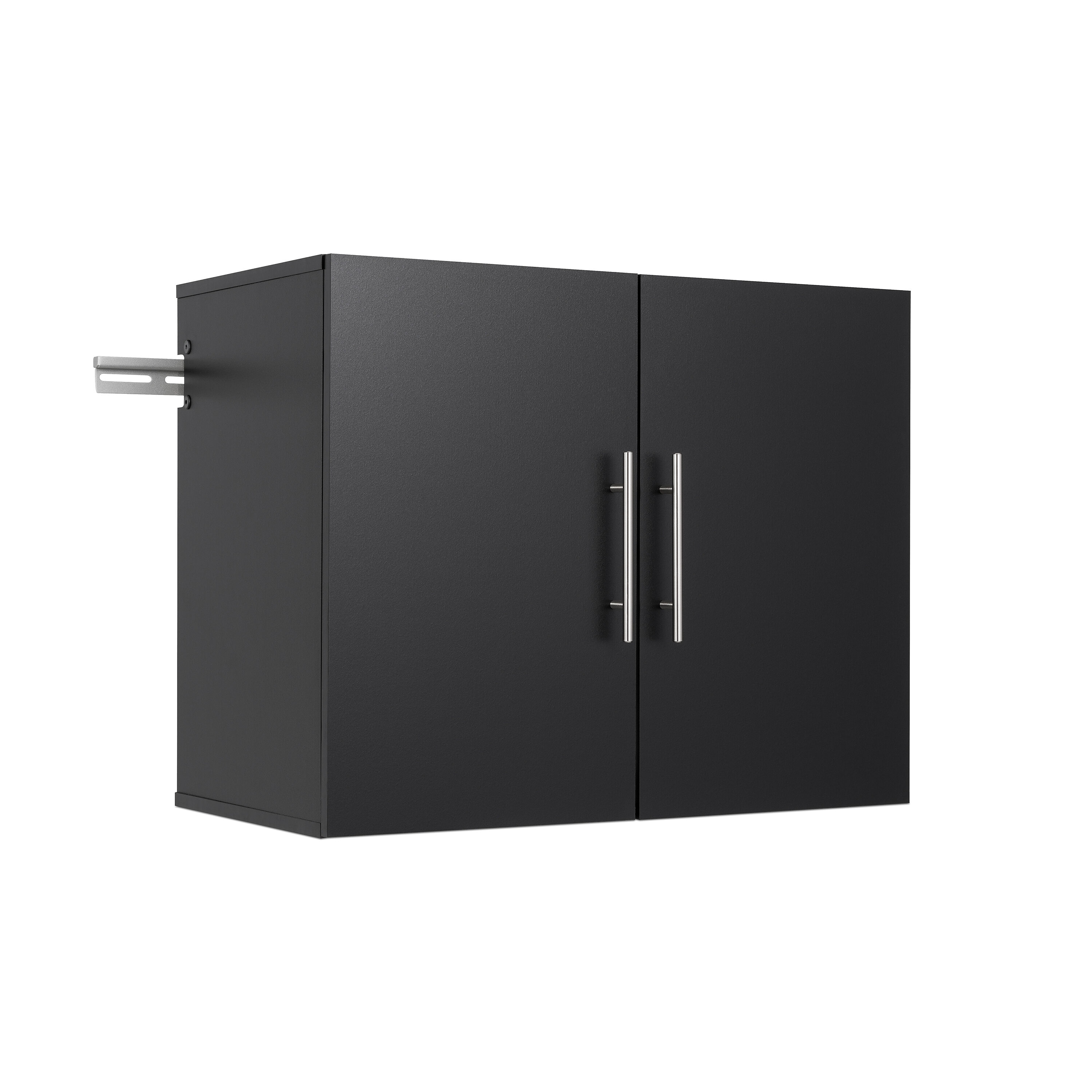 Sistema de almacenamiento para garaje Prepac HangUps BRGW-0710-3M, madera compuesta negra, 3 gabinetes de 48 pulgadas de ancho, 72 pulgadas de alto y 20 pulgadas de profundidad.