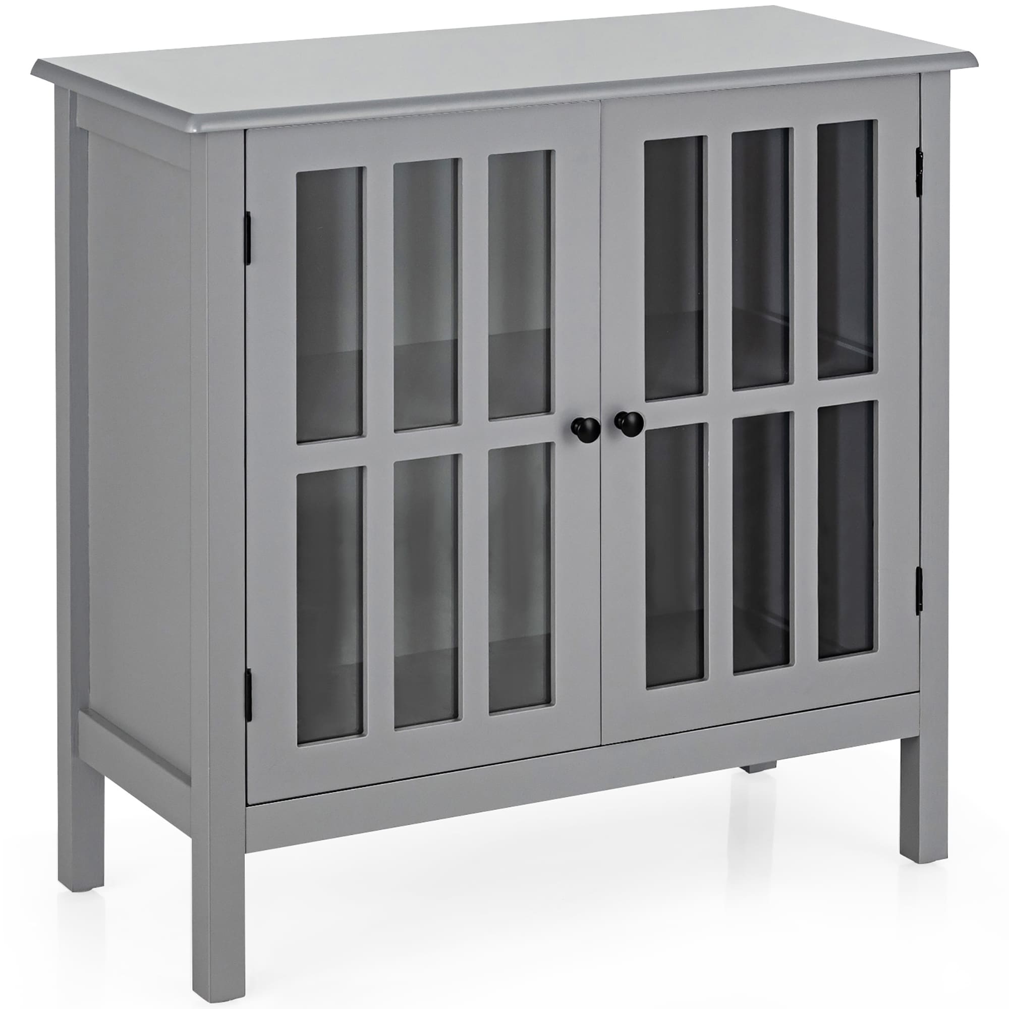 Gabinete de almacenamiento utilitario independiente gris de MDF Costway de 14 pulgadas de ancho x 31 pulgadas de alto SXL00117