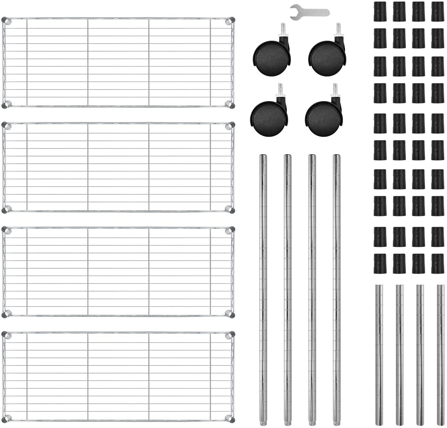 Sistema de almacenamiento para garage de acero cromado LTMATE de 36 pulgadas de ancho y 14.17 pulgadas de profundidad LSW113457063