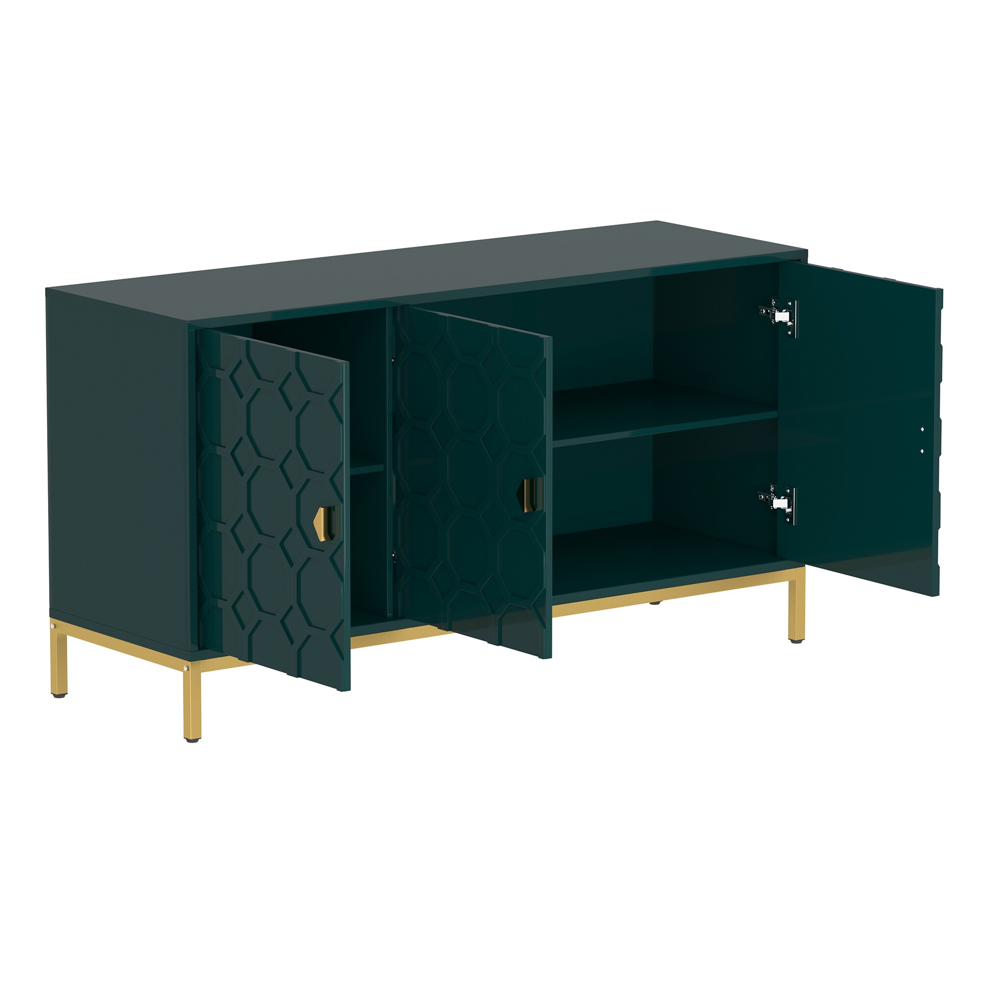 Gabinete de Almacenamiento de Utilidad Independiente Verde de MDF de 15.75 pulgadas de ancho x 26.25 pulgadas de alto Clihome CL-006-GR-01