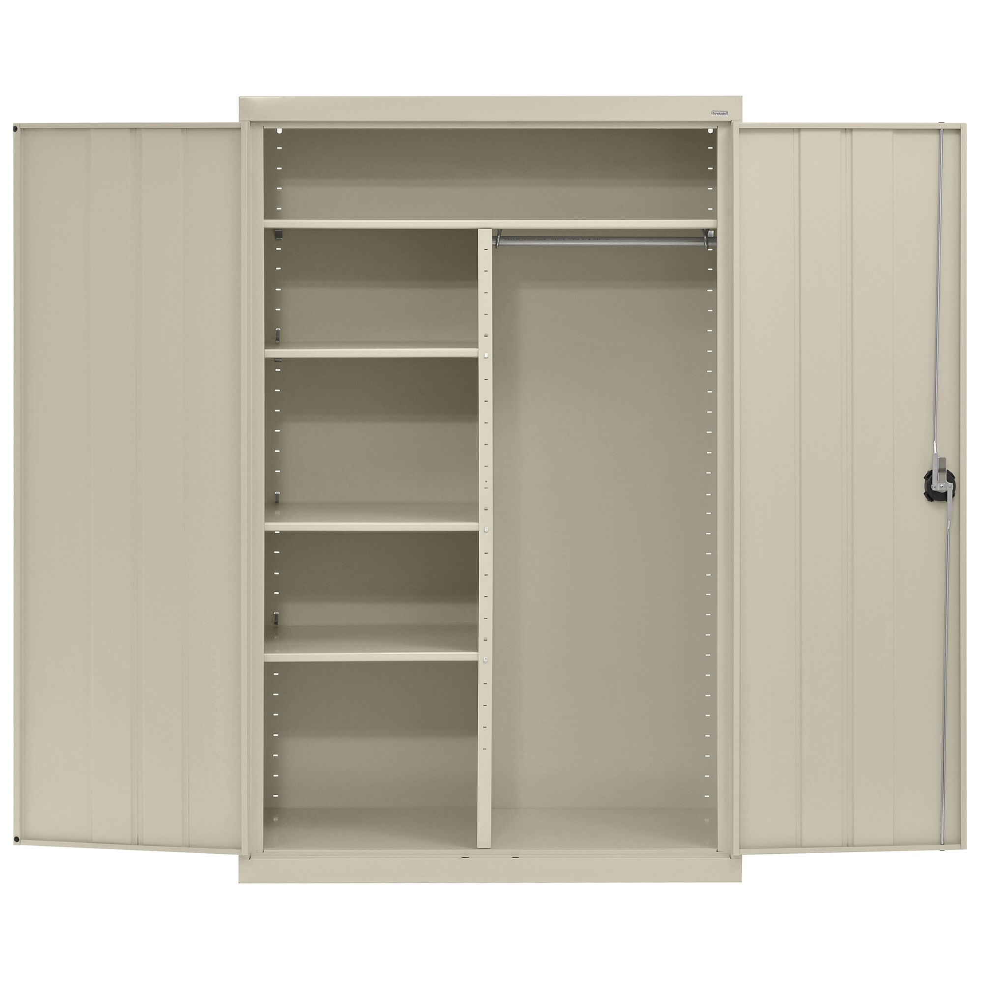 Gabinete de garaje de acero independiente Sandusky de 46 pulgadas de ancho x 72 pulgadas de alto x 24 pulgadas de profundidad en color marrón/beige EACR462472-07