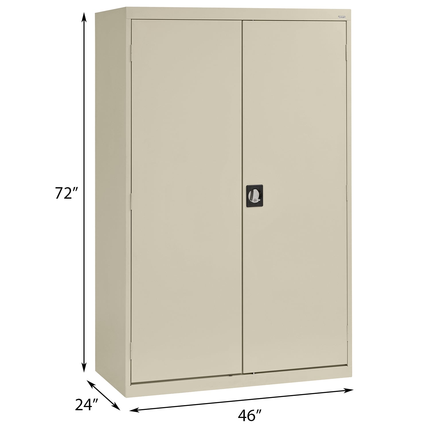 Gabinete de garaje de acero independiente Sandusky de 46 pulgadas de ancho x 72 pulgadas de alto x 24 pulgadas de profundidad en color marrón/beige EACR462472-07
