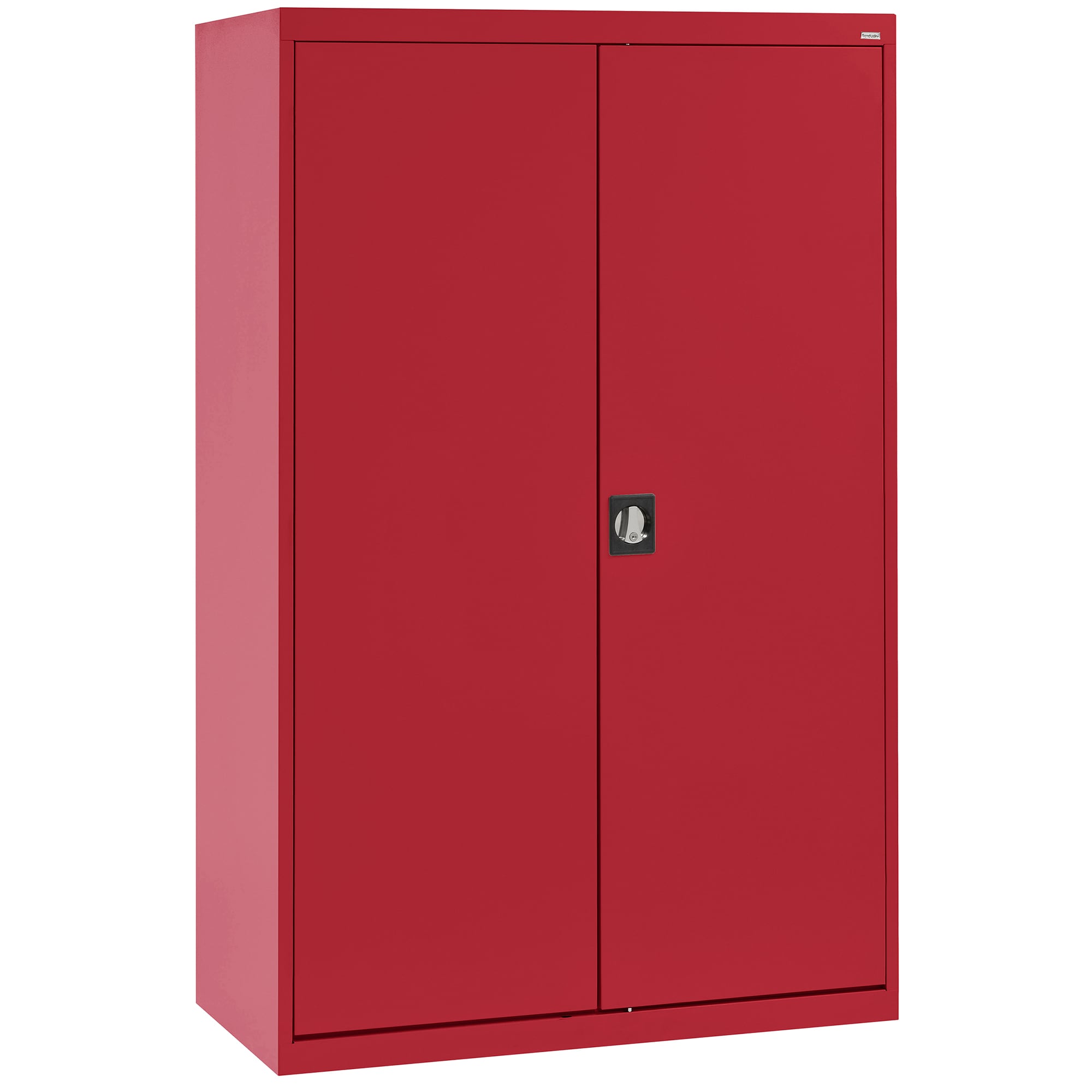 Gabinete de garaje independiente de acero en rojo de 46 pulgadas de ancho x 72 pulgadas de alto x 24 pulgadas de profundidad de Sandusky EACR462472-01