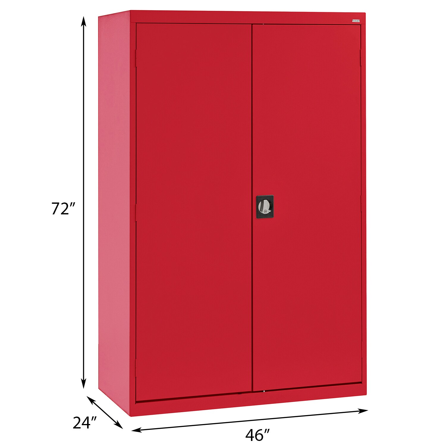 Gabinete de garaje independiente de acero en rojo de 46 pulgadas de ancho x 72 pulgadas de alto x 24 pulgadas de profundidad de Sandusky EACR462472-01