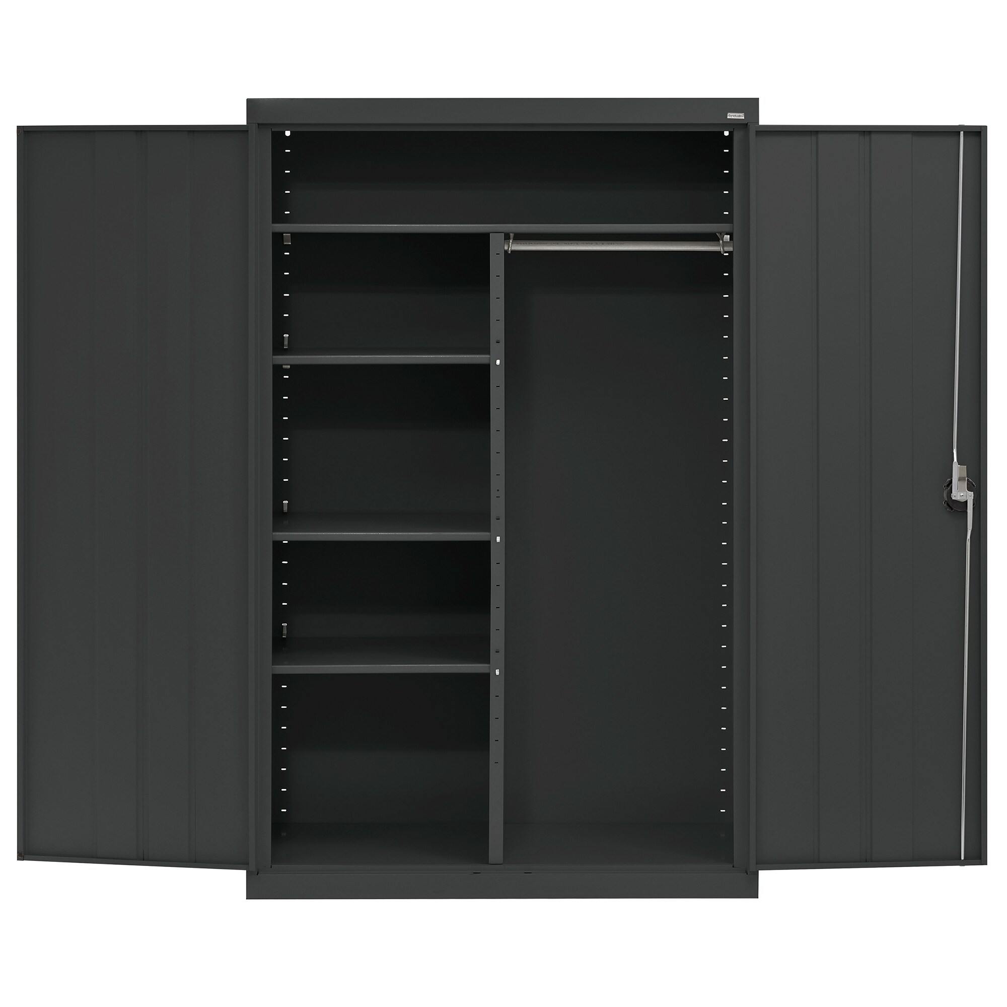 Gabinete de garaje independiente de acero en color negro de 46 pulgadas de ancho x 72 pulgadas de alto x 24 pulgadas de profundidad Sandusky EACR462472-09