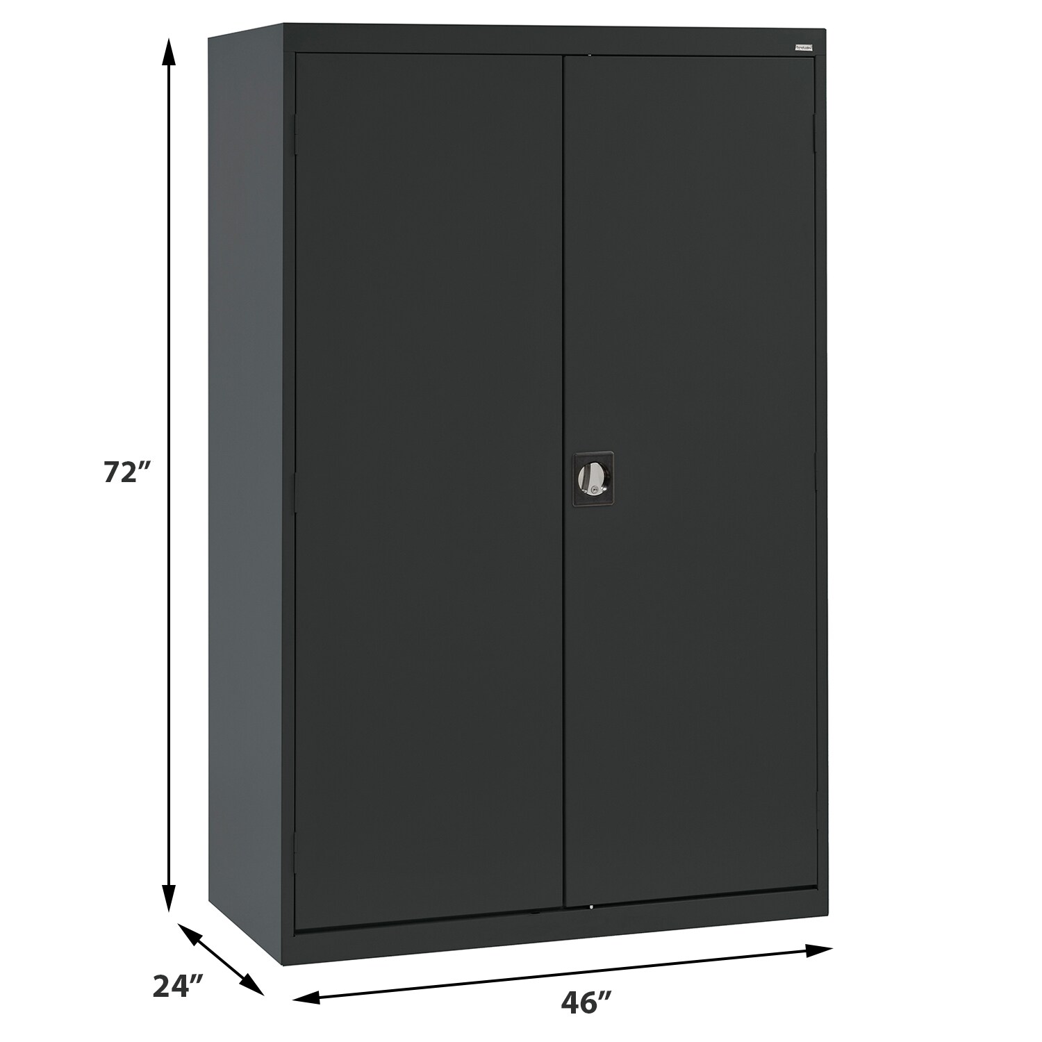 Gabinete de garaje independiente de acero en color negro de 46 pulgadas de ancho x 72 pulgadas de alto x 24 pulgadas de profundidad Sandusky EACR462472-09