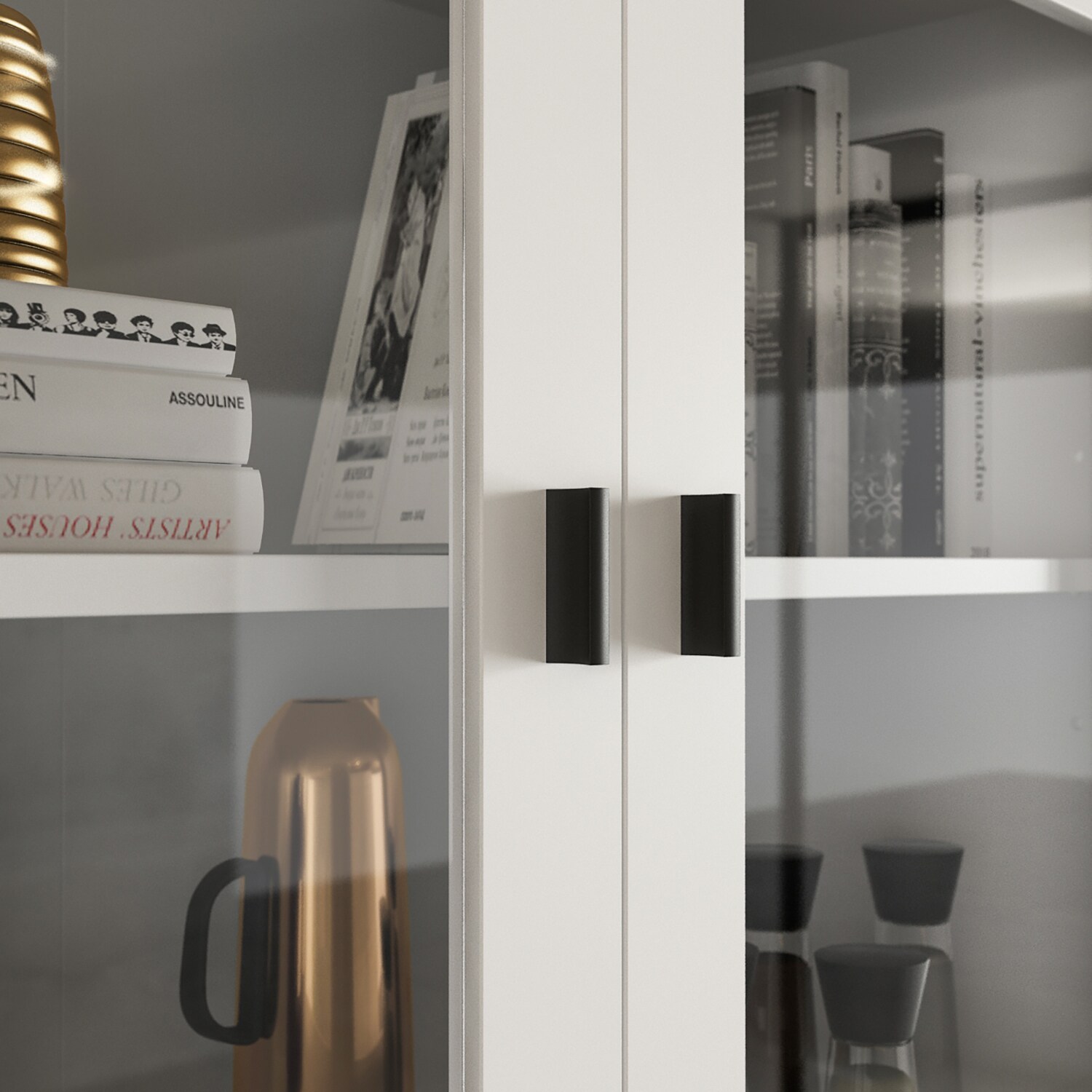 Gabinete de Almacenamiento Utilitario Independiente Blanco de MDF FUFU&GAGA de 47.2 pulgadas de ancho por 87.8 pulgadas de alto KF210158+160+163